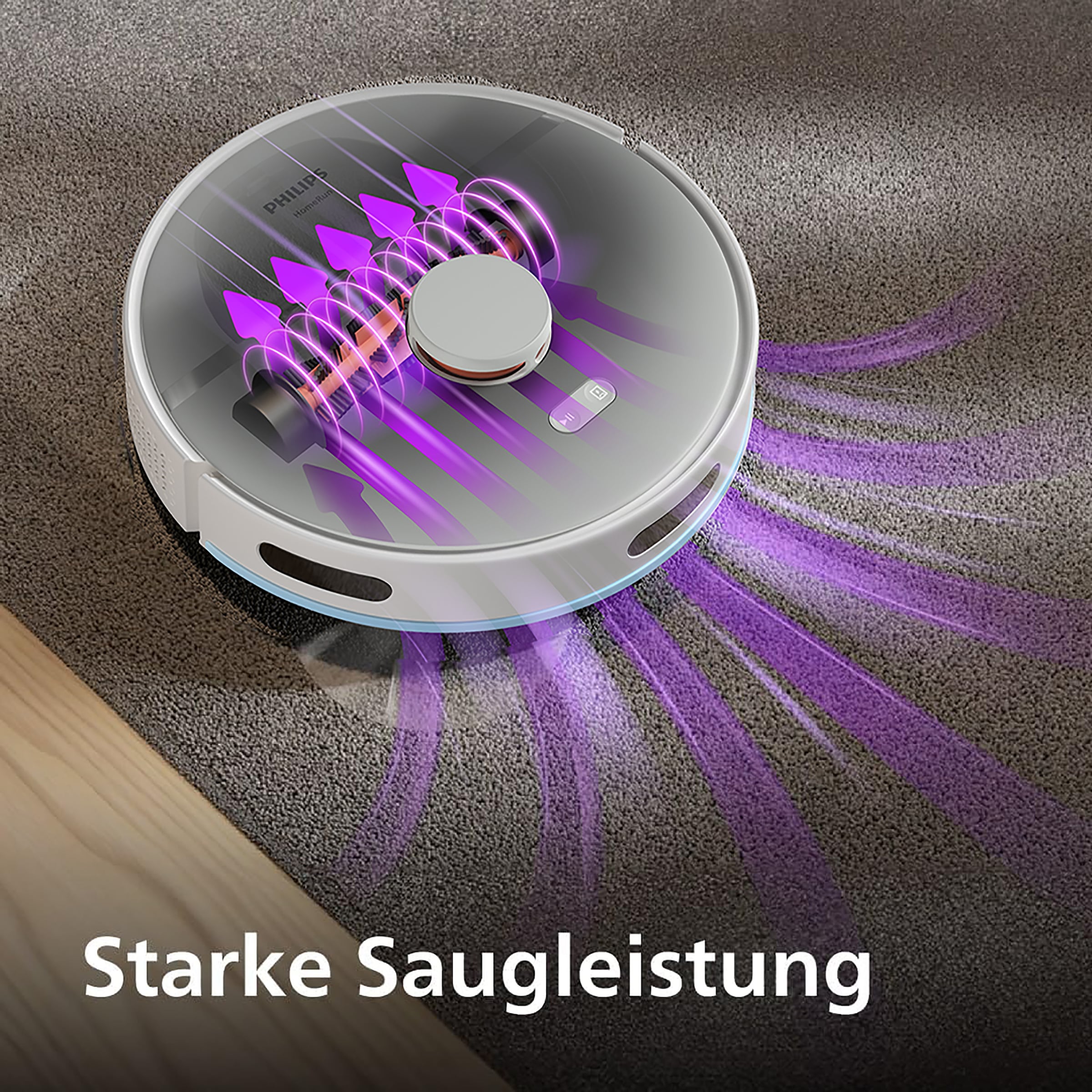 Philips Nass-Trocken-Saugroboter »XU2100/25 2000 Series 2. Gen, mit 6.000pa Saugkraft, Teppich-Boost«, LDS-Radarnavigationssystem, HomeRun App, inkl. Entleerungsstation