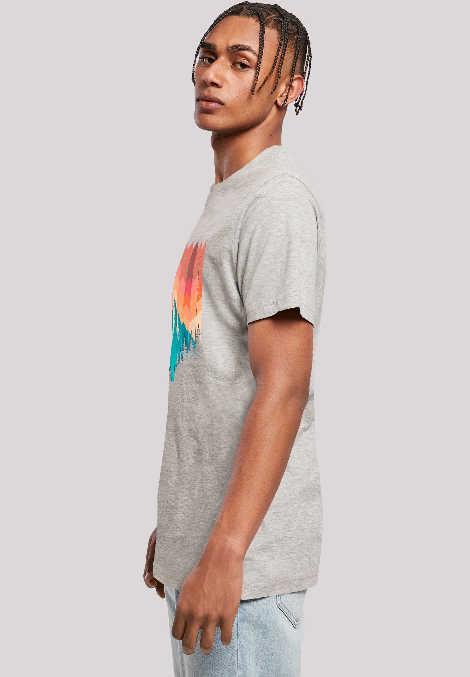 F4NT4STIC T-Shirt »Berg Sonnenuntergang Geometrisch«, Premium Qualität