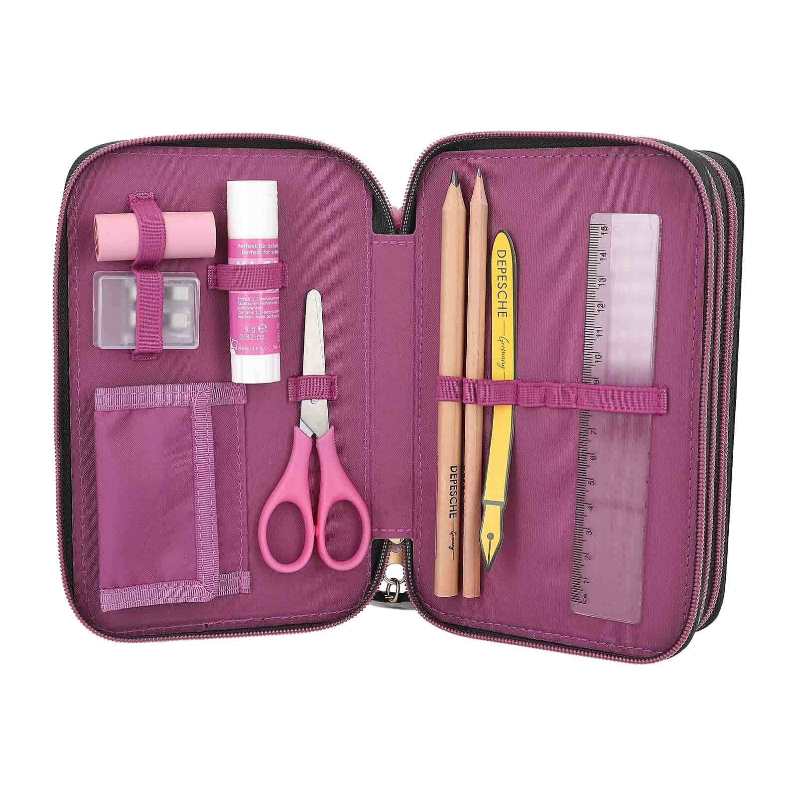 Depesche Buntstift »3-Fach Federtasche TOPModel 7,5 x 13 x 20 cm bunt«