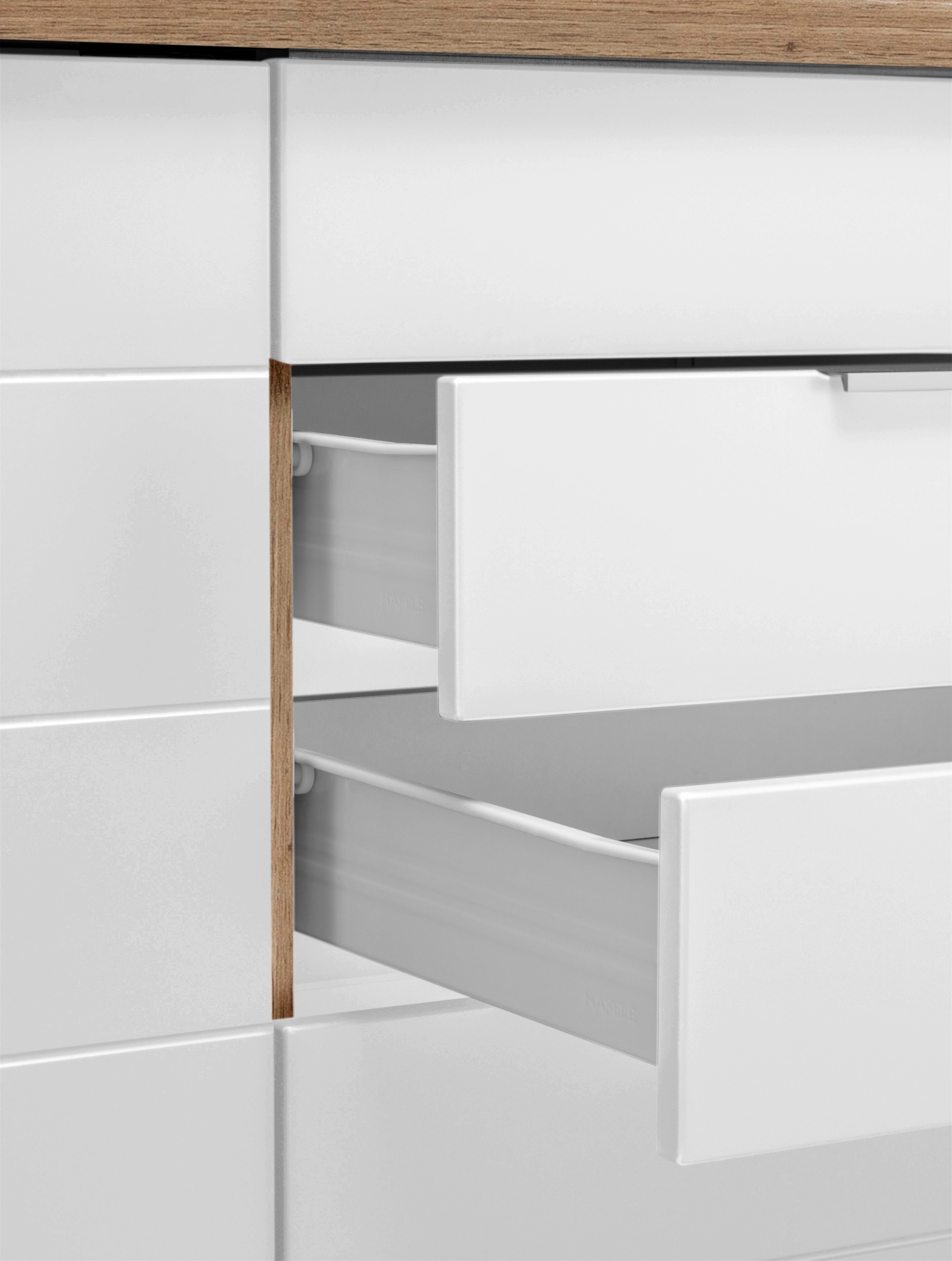 KOCHSTATION Küchenzeile »KS-Luhe«, 360 cm breit, wahlweise mit oder ohne E-Geräten, gefräste MDF-Fronten