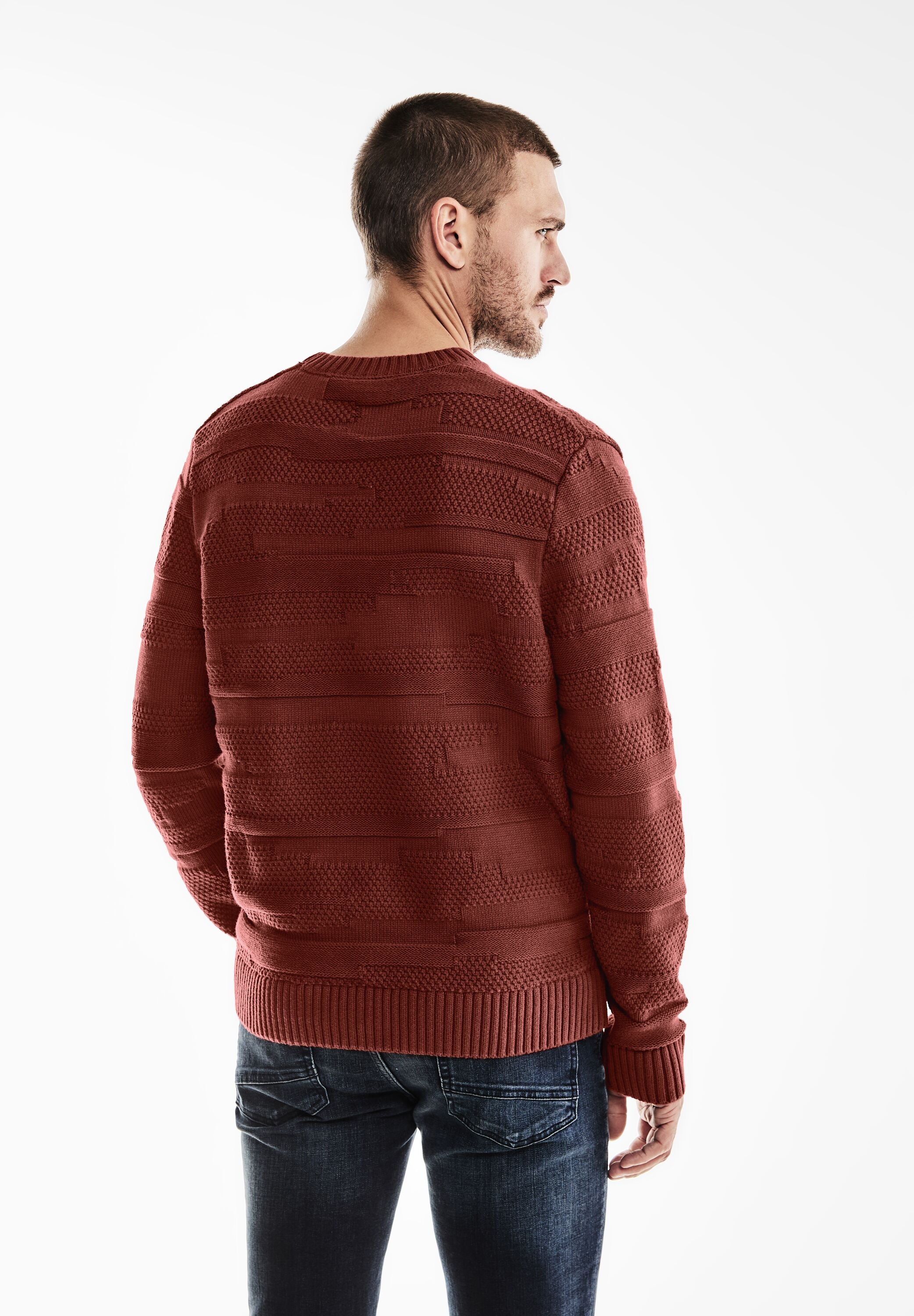 STREET ONE MEN Strickpullover, mit Struktur günstig online kaufen