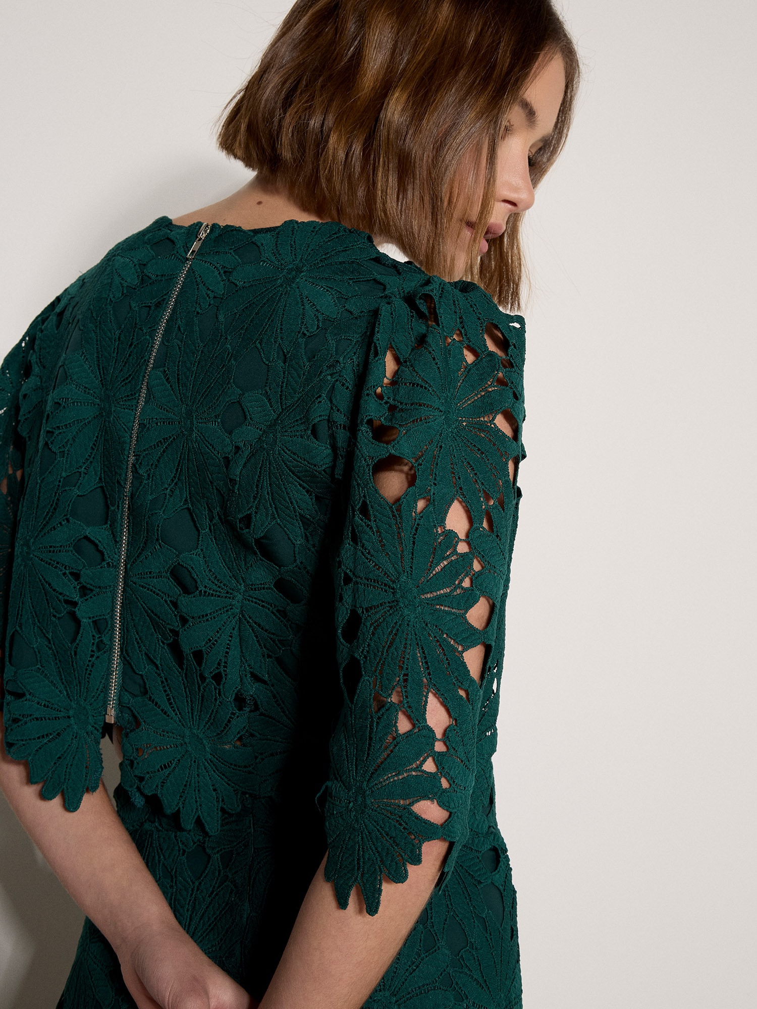 Apricot Klassische Bluse »Guipure-Spitzen-Crop-Top« mit Gänseblümchen