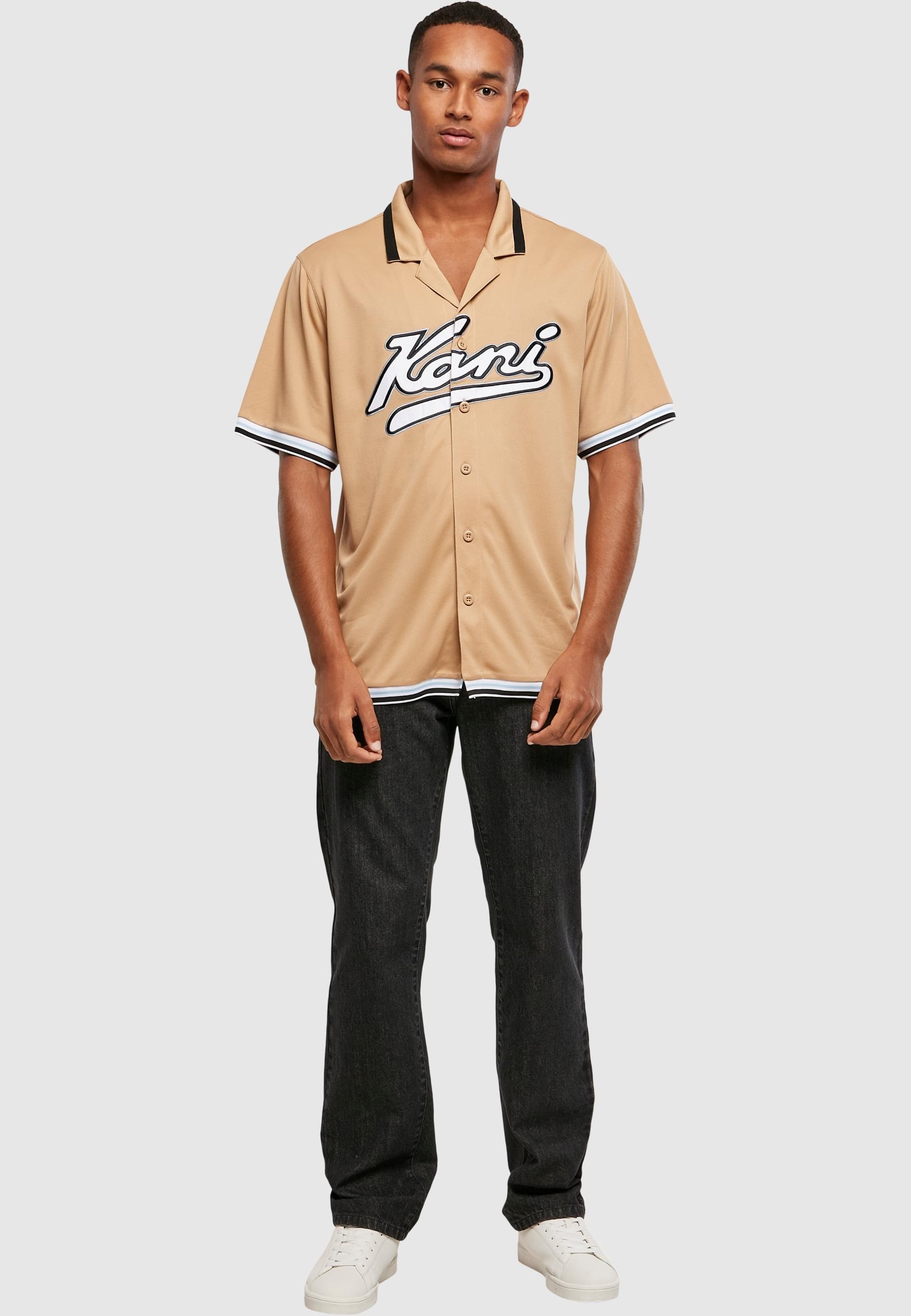 Karl Kani Langarmhemd »Karl Kani Herren KM214-018-1 Varsity Baseball Shirt sand« 1 Stk.