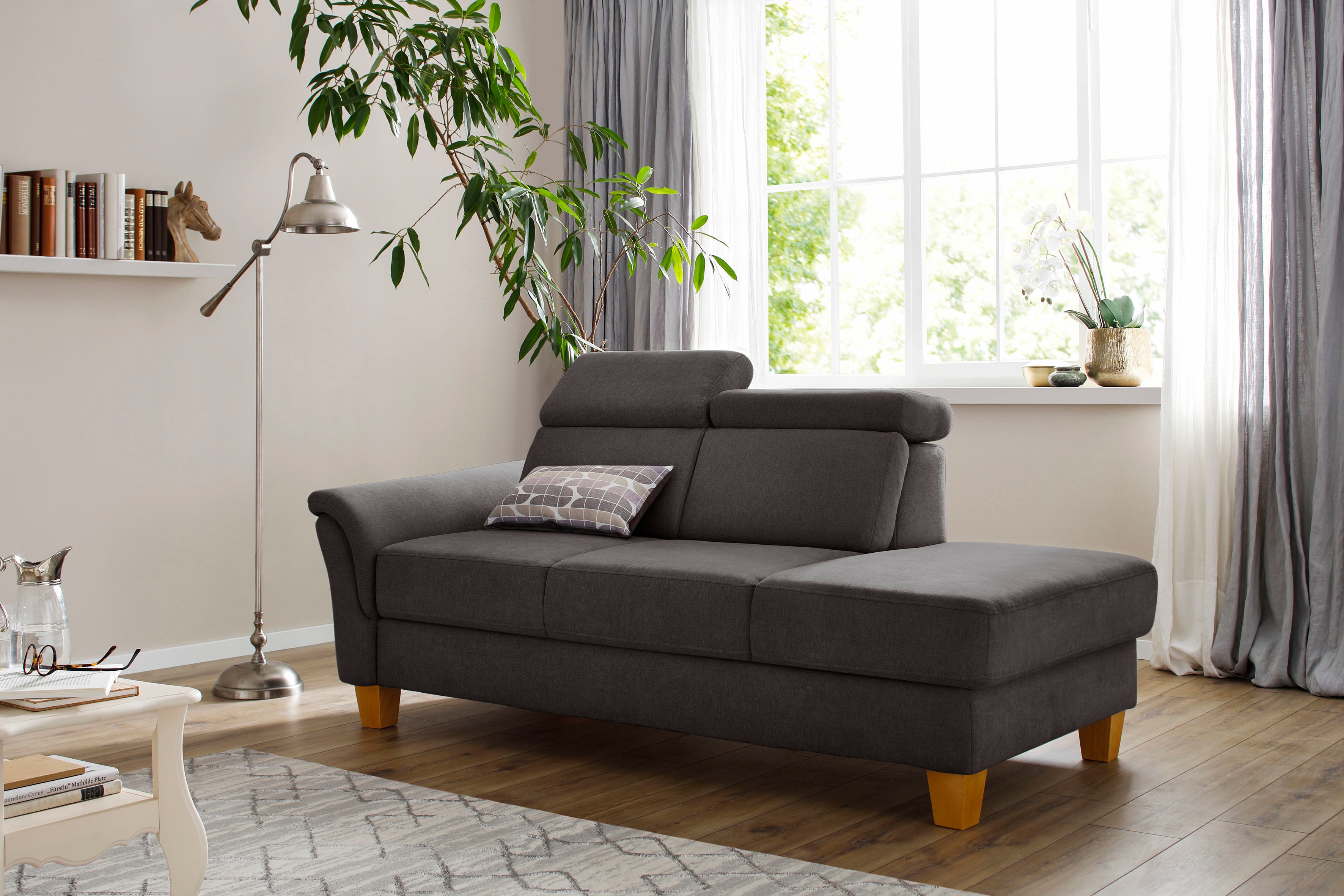 OTTO home Recamiere "Conville" incl. Kopfteilverstellung, Federkern, wahlweise mit Bettkasten