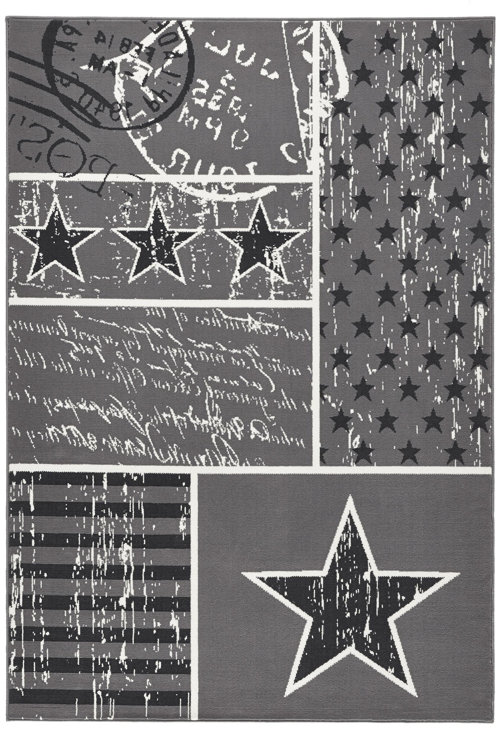 HANSE Home Teppich »Patchwork Stars«, rechteckig, 9 mm Höhe, Kurzflor, Sterne Design, Robust, Pflegeleicht, Gekettelt