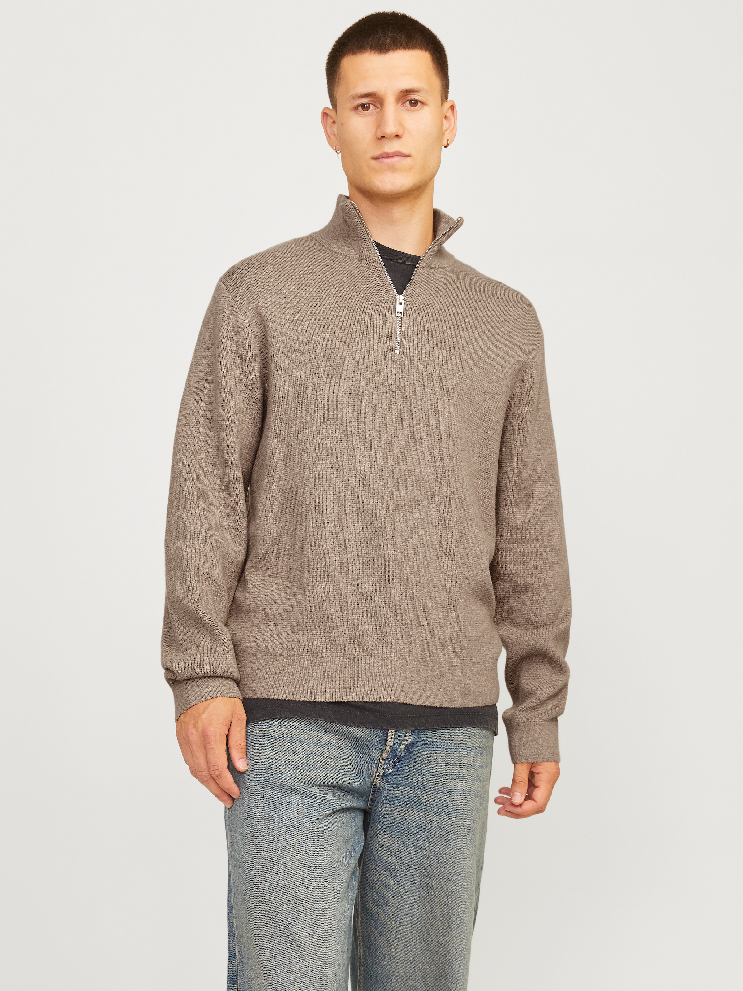 Jack & Jones Troyer "JPRBLAMILANO STITCH KNIT HALF ZIP SN" mit kurzem Reißv günstig online kaufen