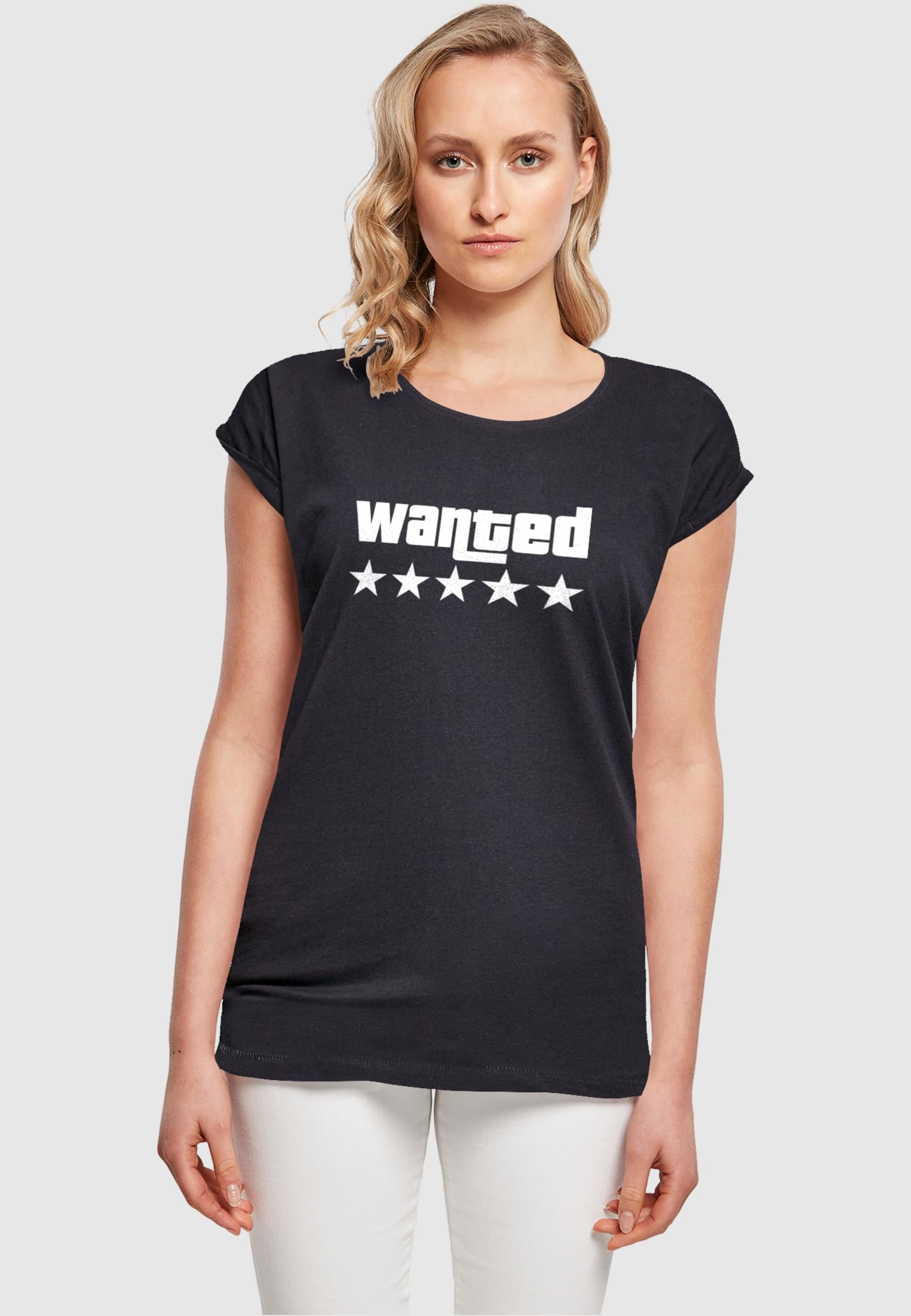 Merchcode T-Shirt »Damen Laides Wanted Extended Shoulder Tee«, (1 tlg.)  online kaufen | BAUR