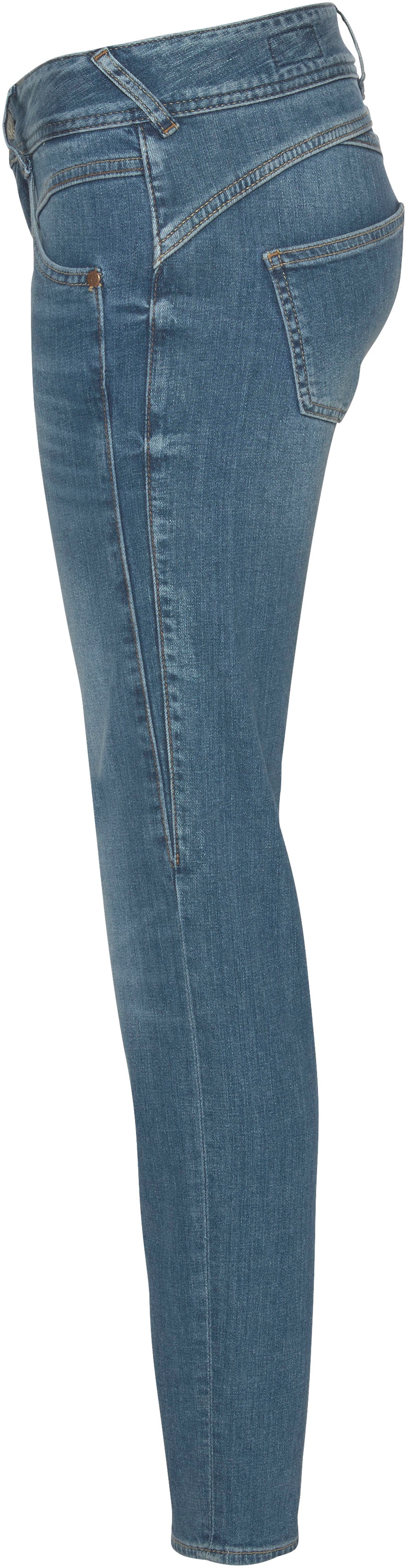 seitlichem BAUR Herrlicher kaufen mit Slim-fit-Jeans DENIM«, »GINA für Keileinsatz RECYCLED |