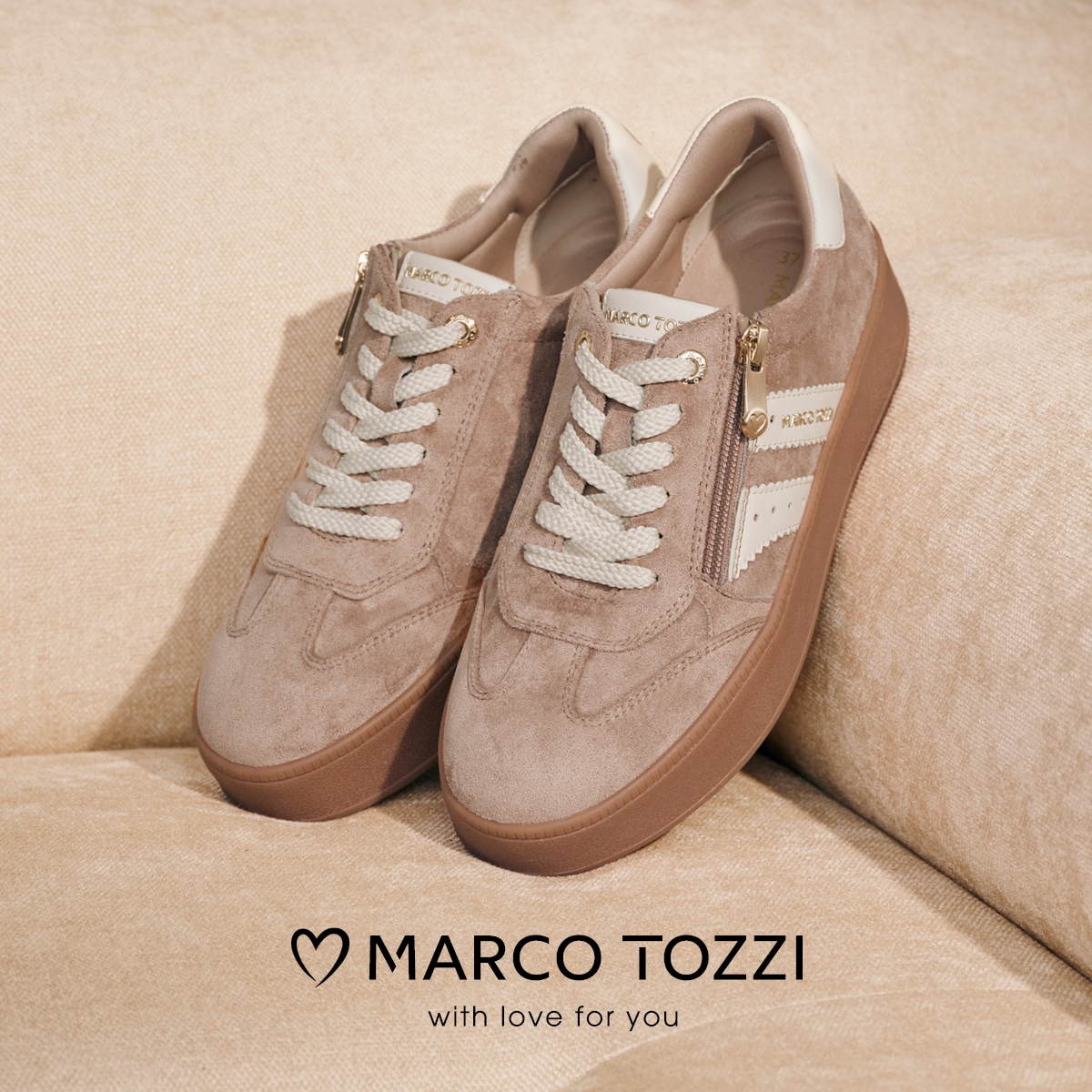 MARCO TOZZI Plateausneaker  Freizeitschuh, Halbschuh, Schnürer im modischem Retro-Look