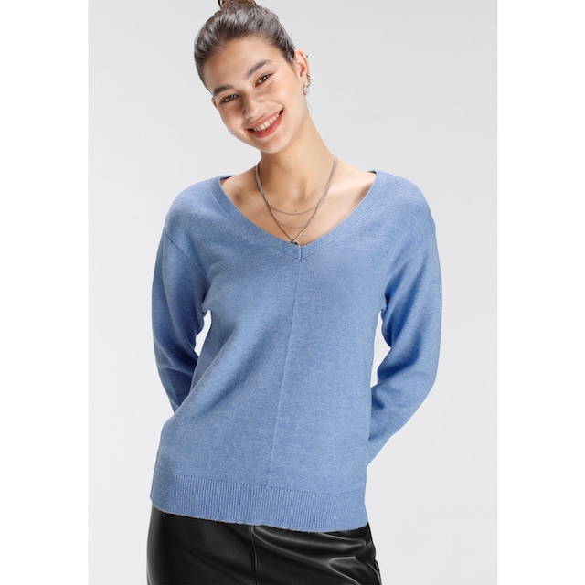 Tamaris V-Ausschnitt-Pullover, mit Frontbiese kaufen | BAUR