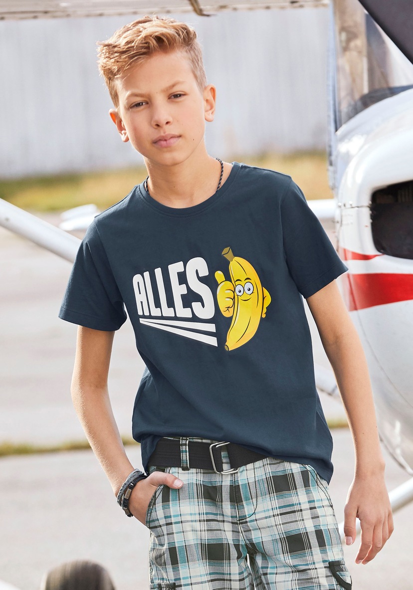 BAUR mit bestellen | T-Shirt Jungen online T-Shirt Motorrad-Motiv« Trigema »TRIGEMA coolem