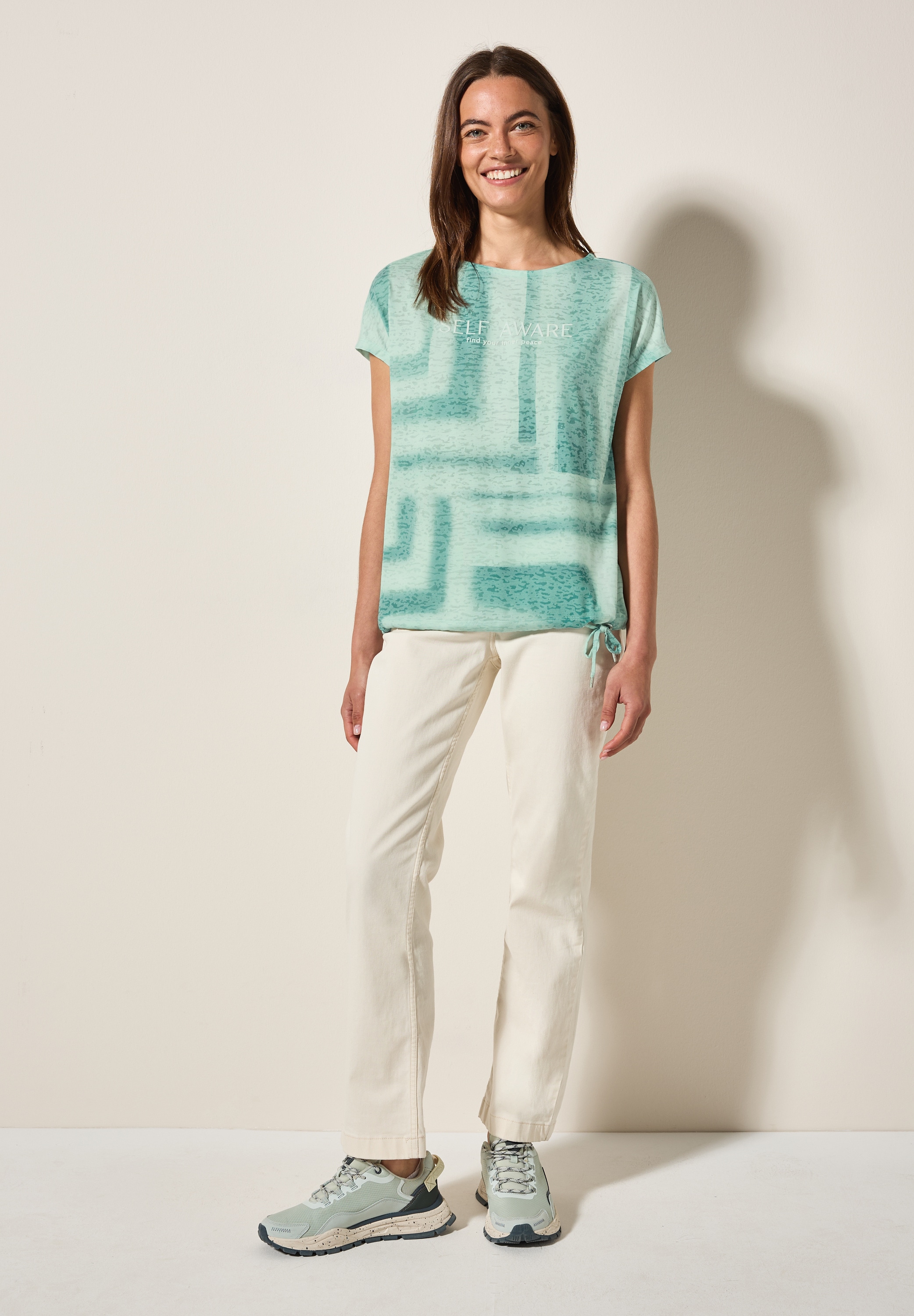 Cecil Print-Shirt, mit Tunnelzug am Saum