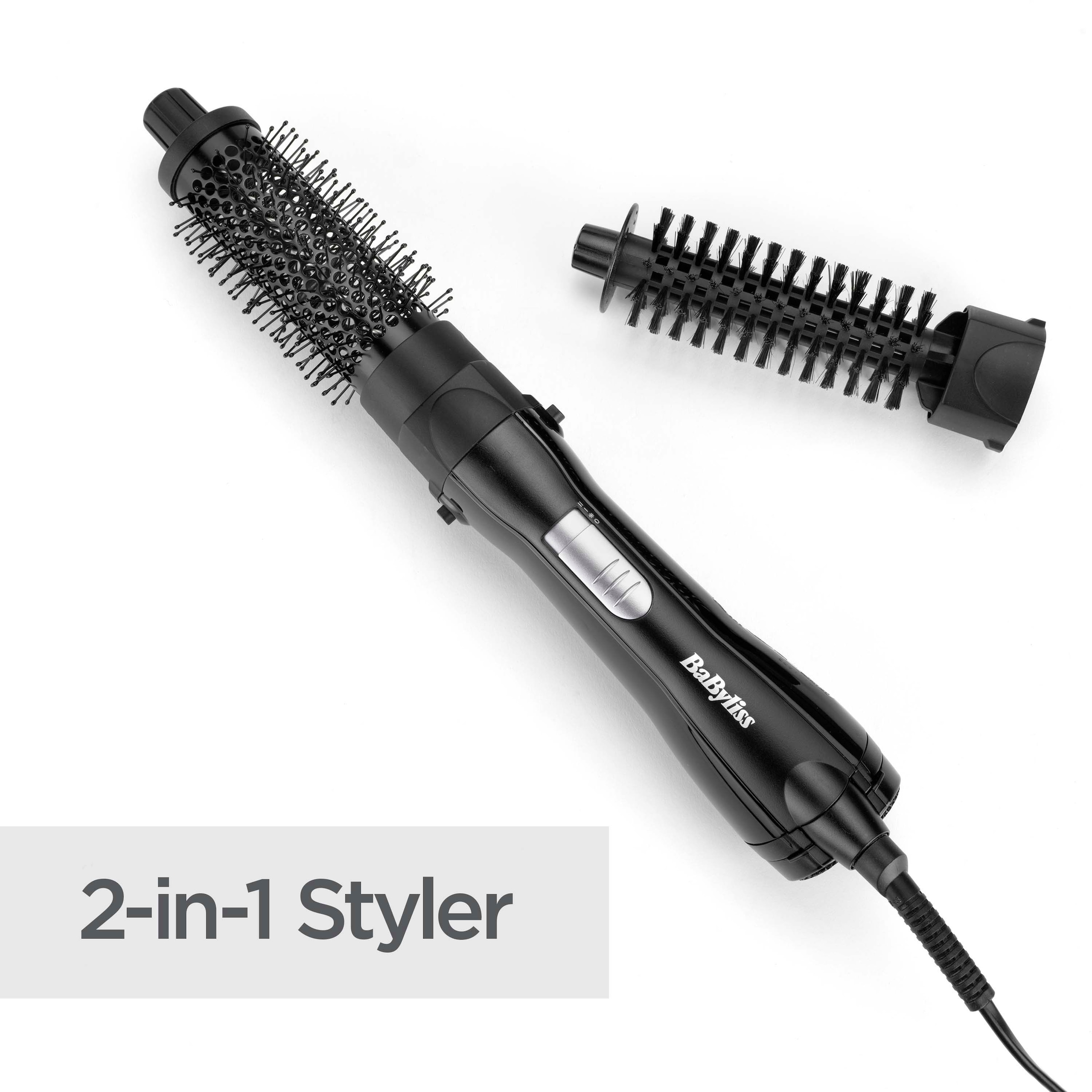 BaByliss Warmluftbürste »Shape & Smooth Warmluftbürste für kurze Haare, AS82E« 2 Aufsätze 800 W, Rundbürstenföhn mit 2 Aufsätzen für Volumen und Fülle