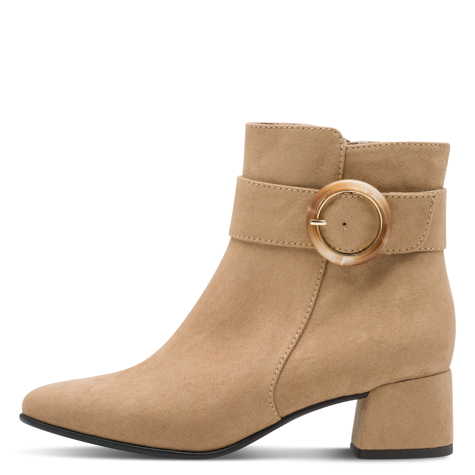 MARCO TOZZI Stiefelette, Blockabsatz, Abendschuh, Festtagsschuh mit Zierschnalle