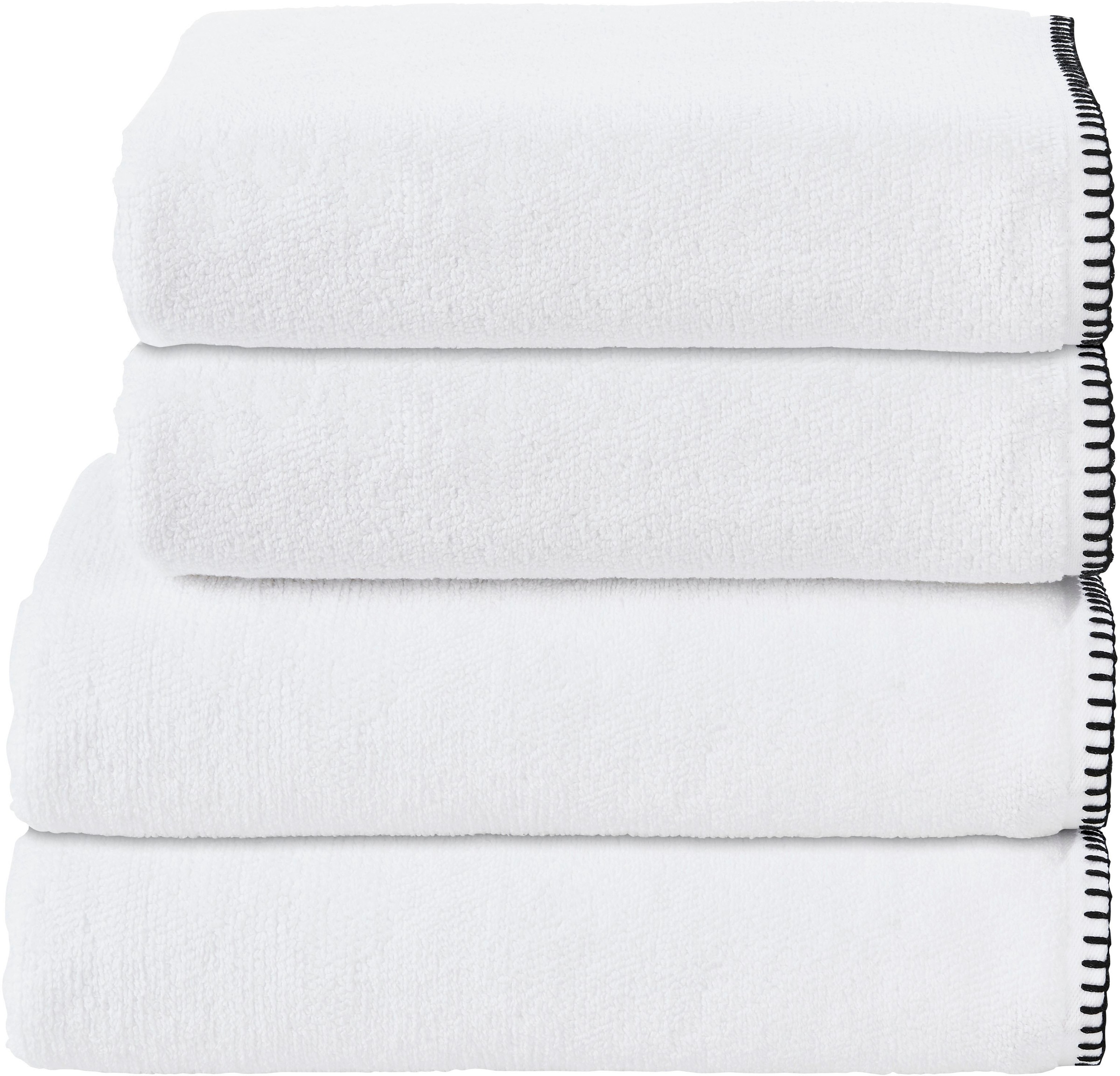 Handtuch Set DONE., weiß, Zwirnfrottee, Obermaterial: 100% Baumwolle, Handtuch-Sets, "Deluxe Prime 2xHandtücher (50x100 cm), 2x Duschtücher (70x140