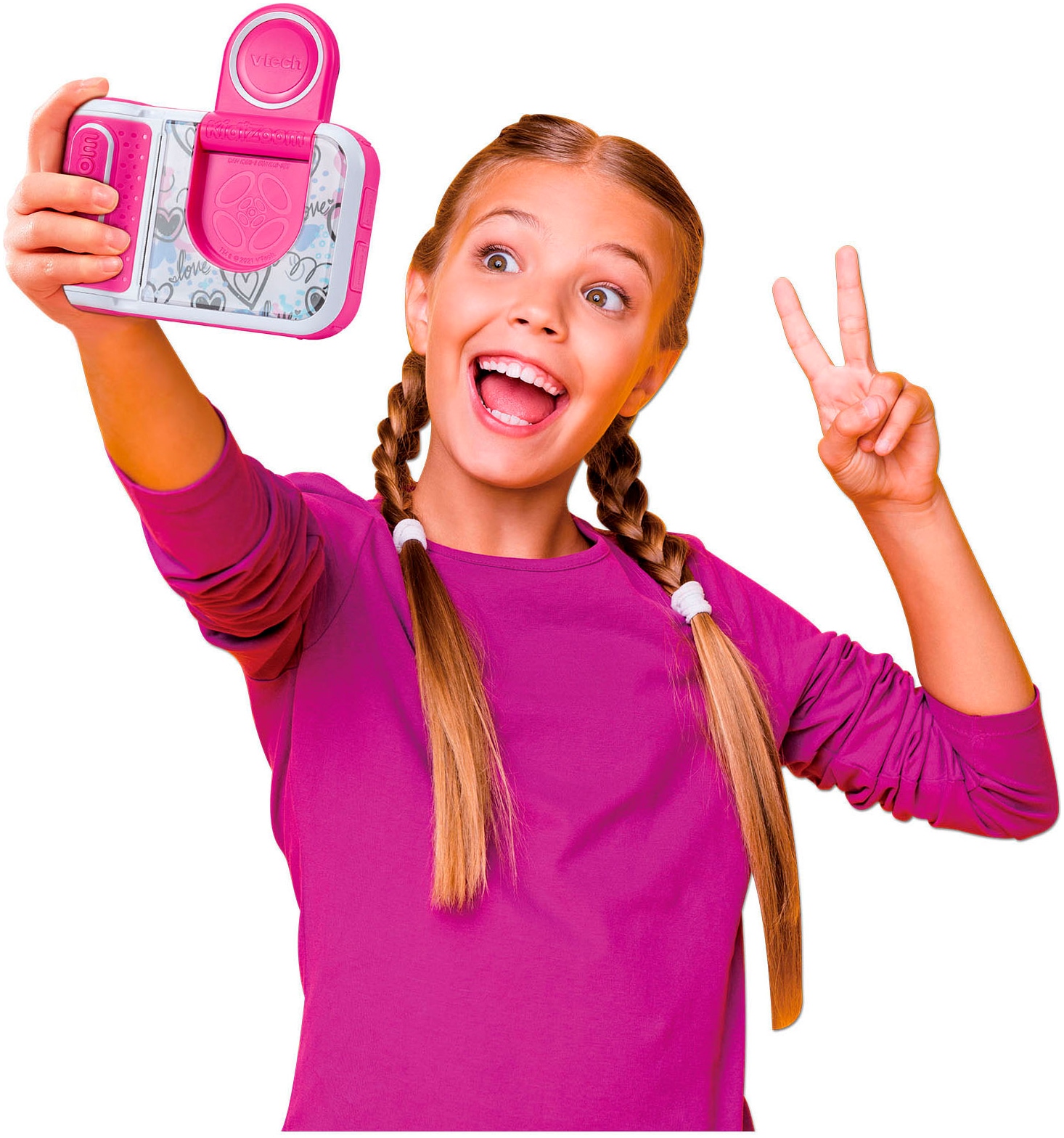 Vtech® Kinderkamera »KidiZoom Print Cam + Scrapbook Bundle«, 5 MP, mit eingebautem Thermodrucker, inkl, Thermopapier, Scrapbook + Stift