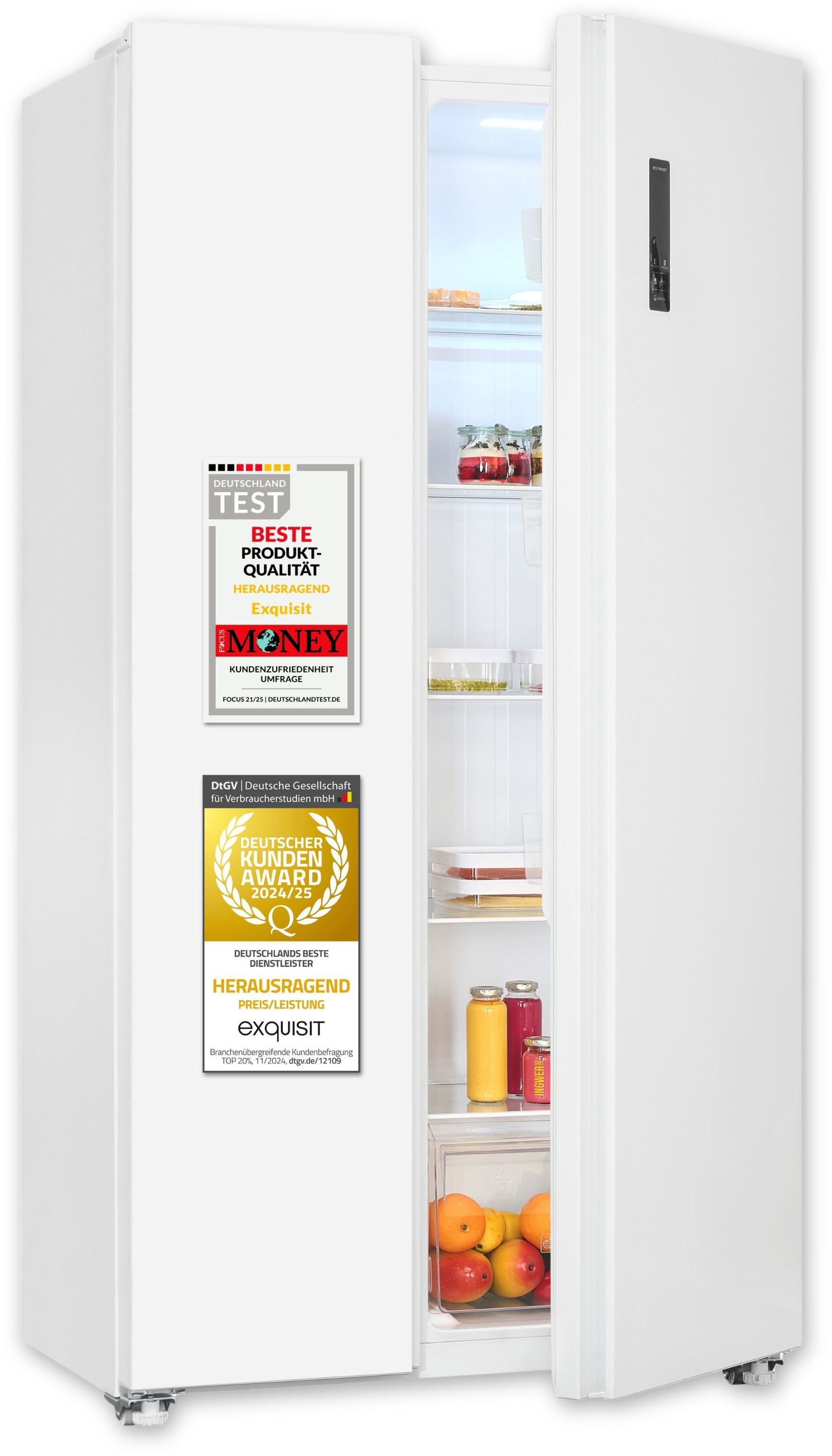 exquisit Side-by-Side SBS46-040E weiss "SBS46-040E weiss" 177 cm hoch 90 cm günstig online kaufen