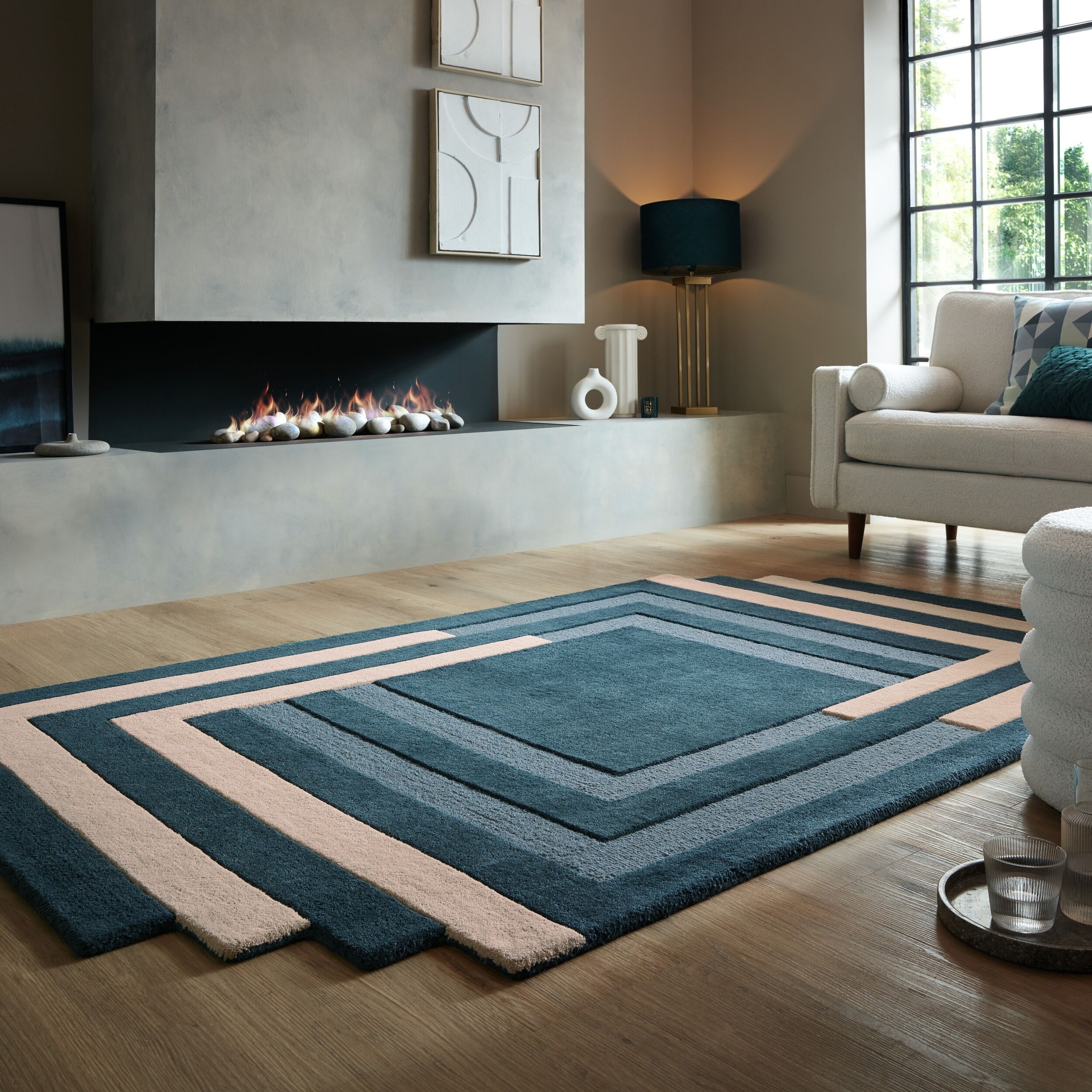 FLAIR RUGS Wollteppich »Labyrinth Shaped«, rechteckig, 10 mm Höhe, Schall- und Wärmedämmung