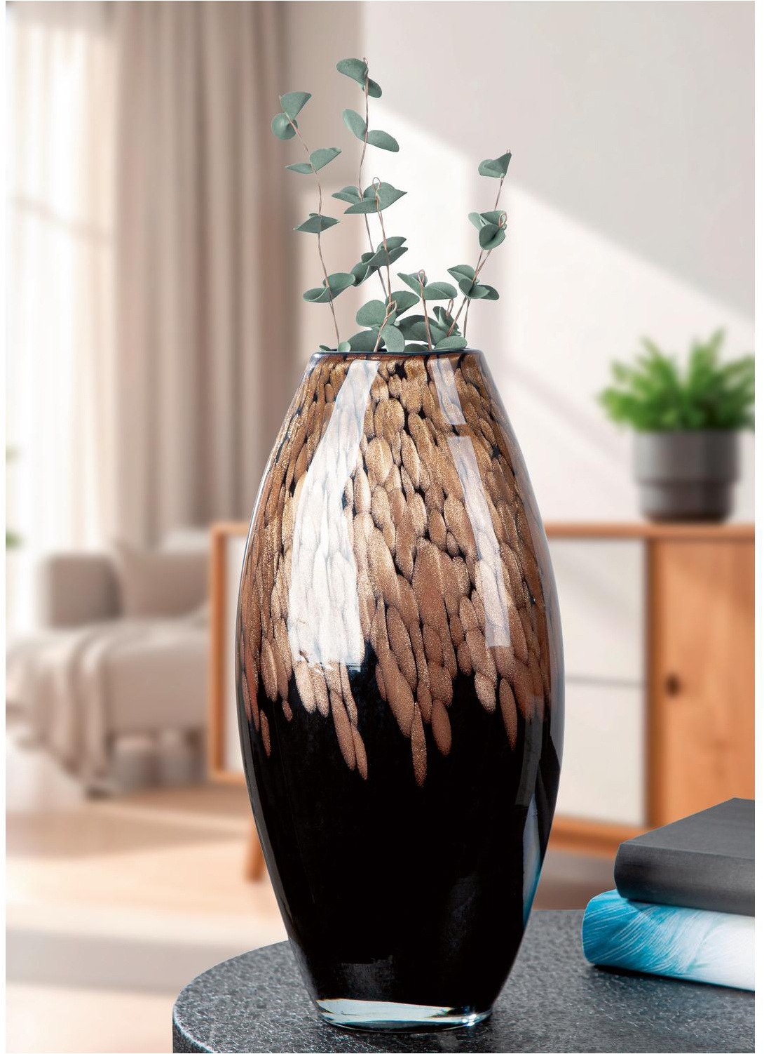 GILDE Tischvase »Glass Art, Vase, "Lemark", Glas, schwarz« Vase, Lemark, Dekovase, Design, Elegant, Modern, Trend, Hingucker