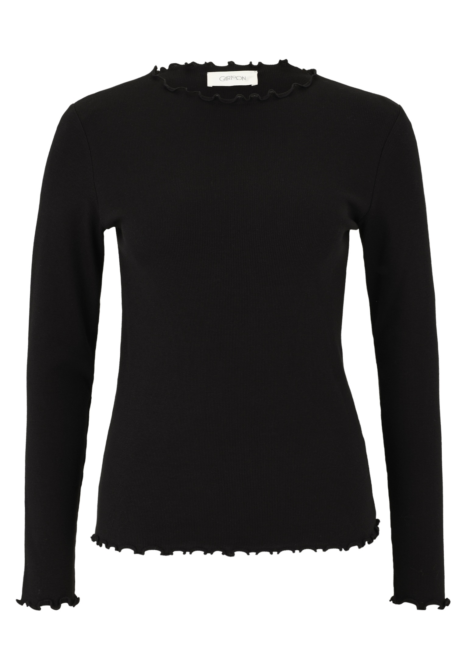 Cartoon Kurzarmshirt "Damen Langarm-Shirt mit Kragen" 1 Stk. tlg. günstig online kaufen