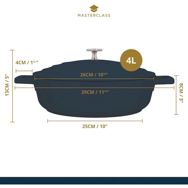 Master Class Kasserolle »MasterClass«, Aluminiumguss, flach, 2,5 Liter, Induktion | BAUR