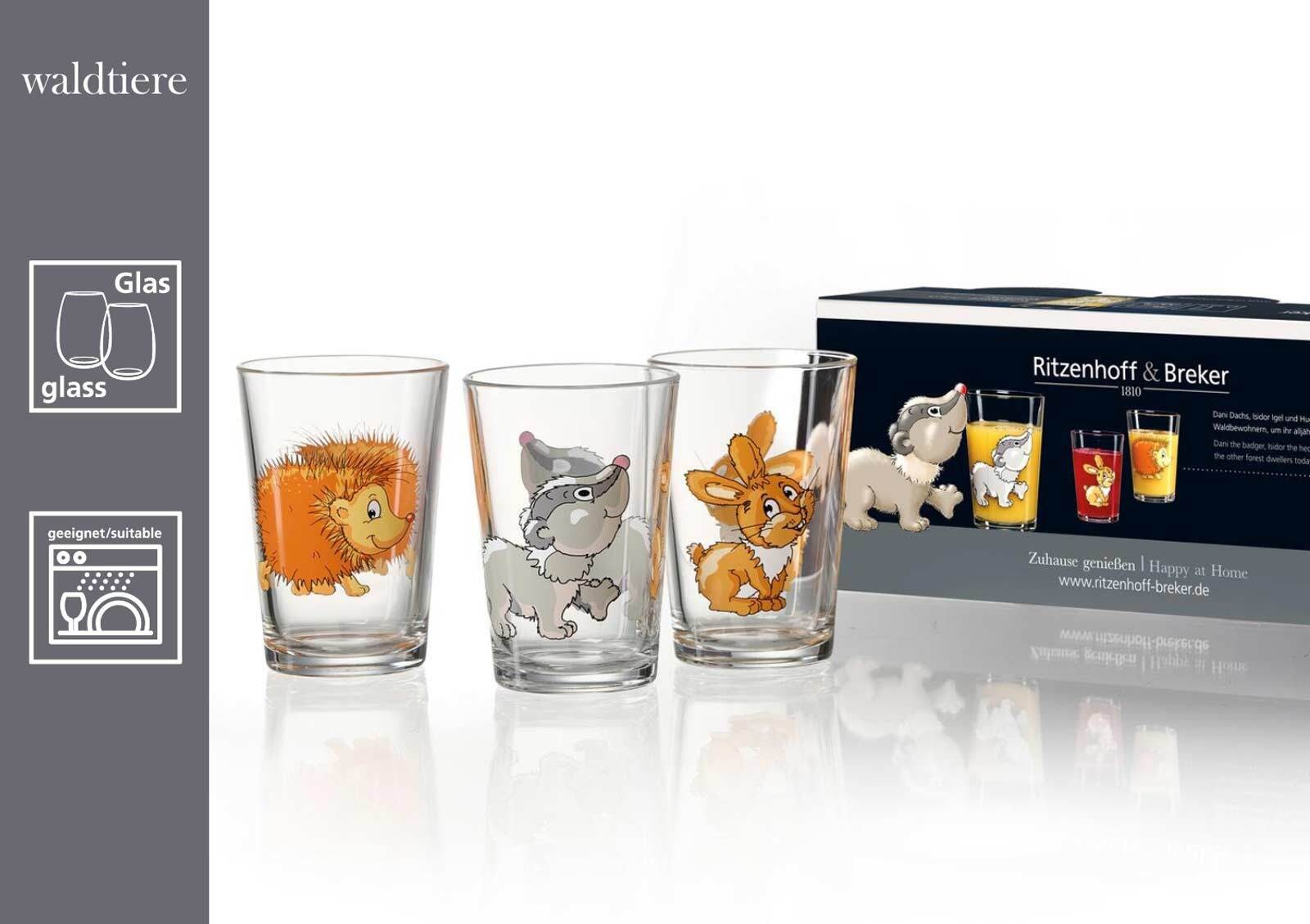 Ritzenhoff & Breker Kinderbecher »Kindergläser Hof- und Waldtiere 205 ml 6er Set bunt«