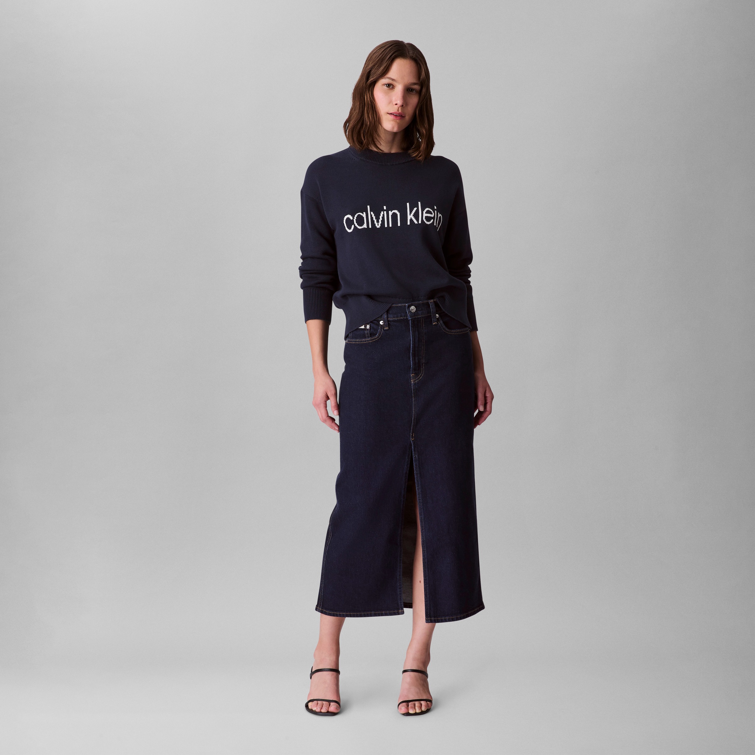 Calvin Klein Jeans Strickpullover »Cotton Graphic Pullover«, Mit Rundhalsausschnitt