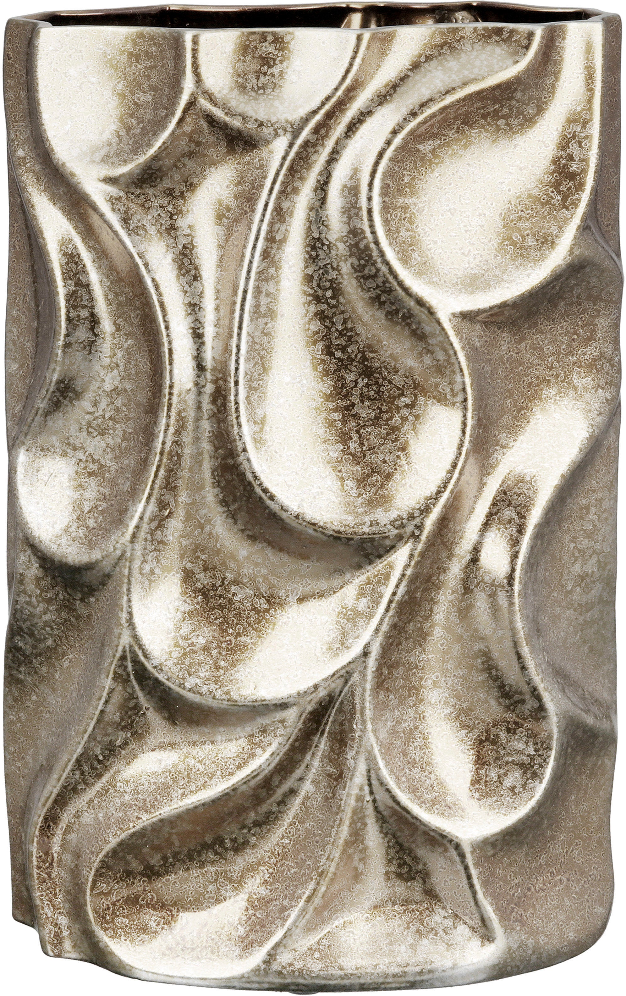 Casablanca by Gilde Tischvase "Relief, Höhe ca. 37 cm, mit Dellen-Struktur", (1 St.), dekorative Vase aus Keramik, Blume