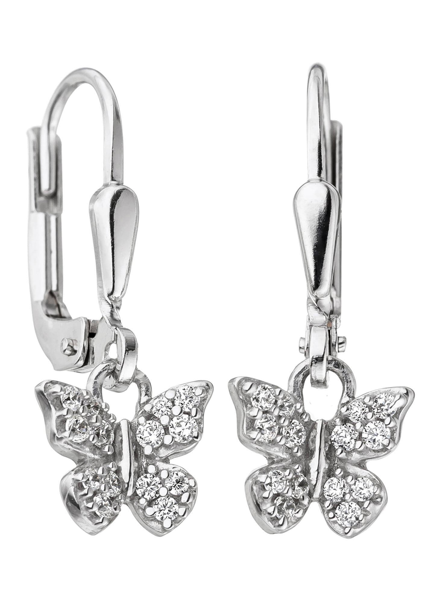 Paar Ohrhänger »Kinder-Ohrringe Schmetterling«, 925 Silber mit Zirkonia