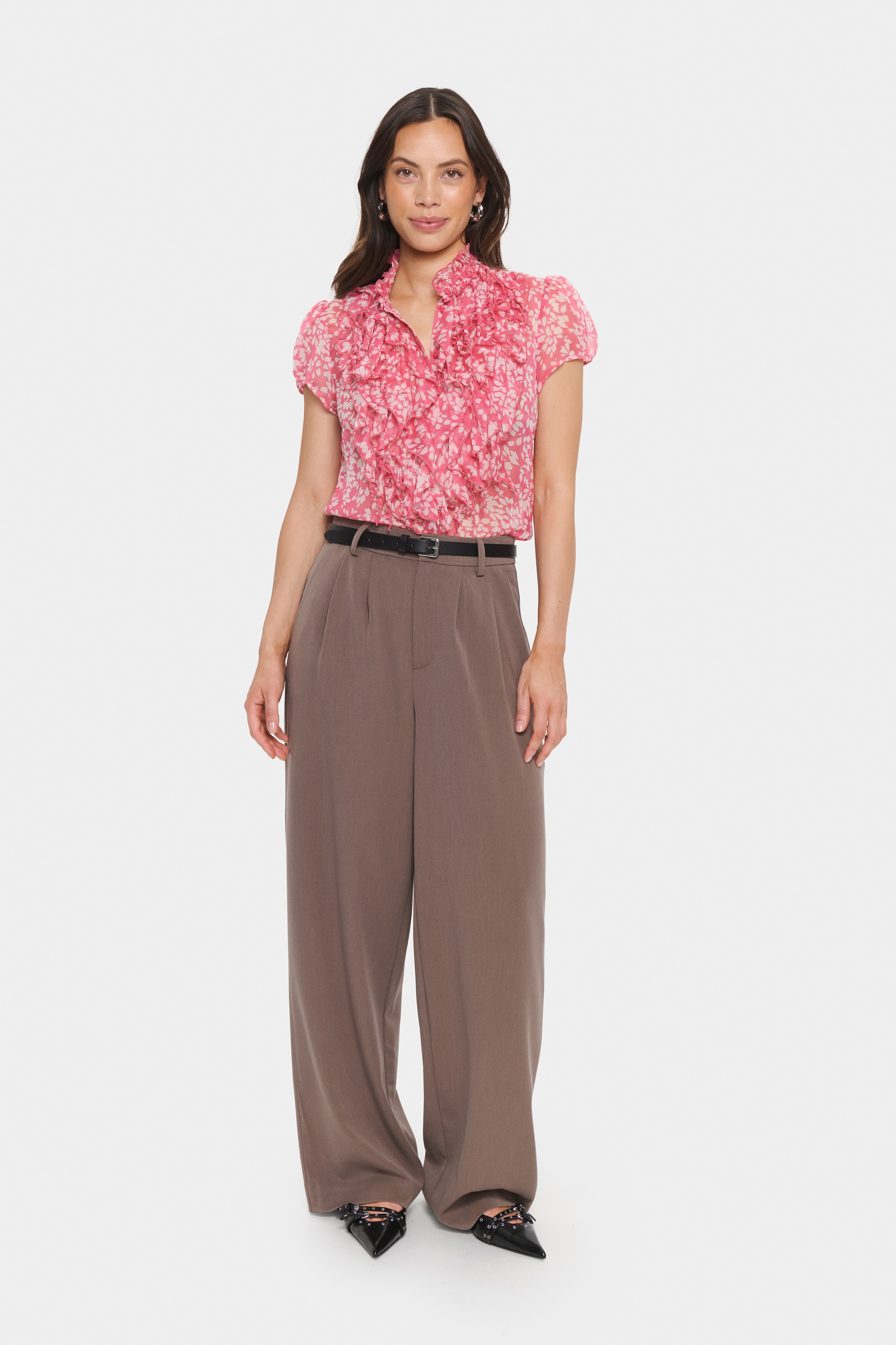 Saint Tropez Rüschenbluse »LiljaSZ Crinkle SS Shirt«