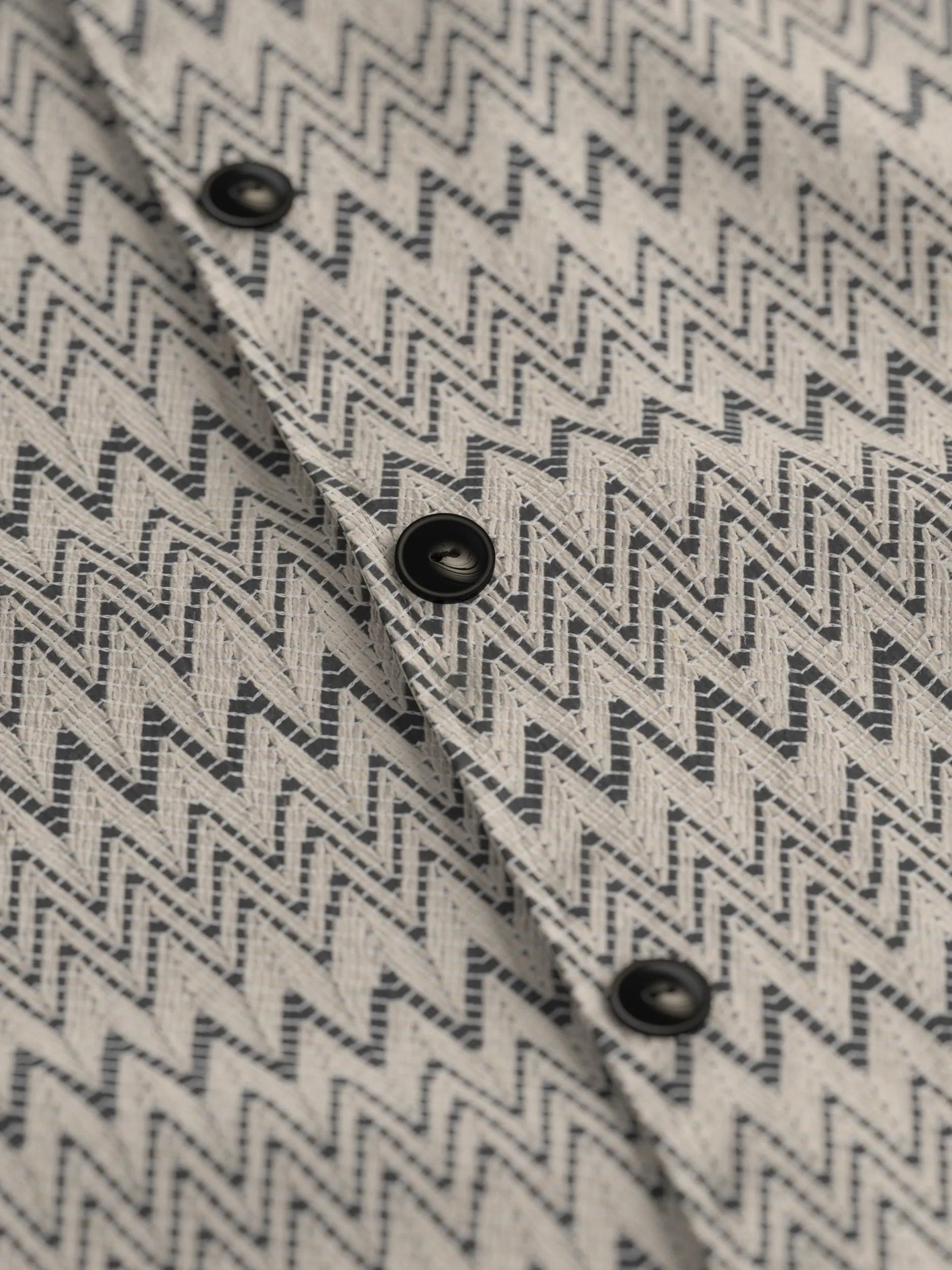 Joop Jeans Kurzarmhemd »Hanau« mit durchgehendem Zickzack-Muster