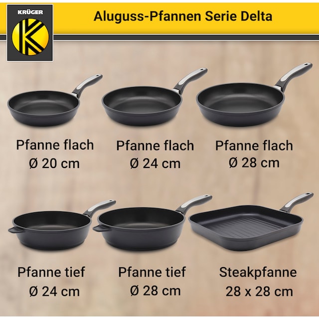 Bratpfanne Krüger »Delta«, | BAUR kaufen Induktion Aluminiumguss,