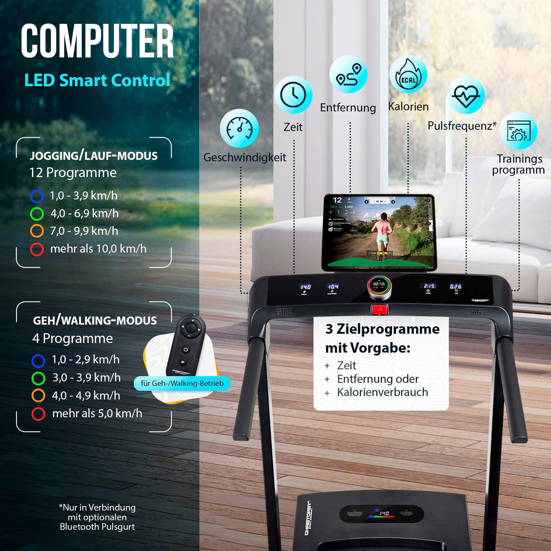 Christopeit Sport® Laufband »2 in 1« bis max. 14 km/h, klappbar