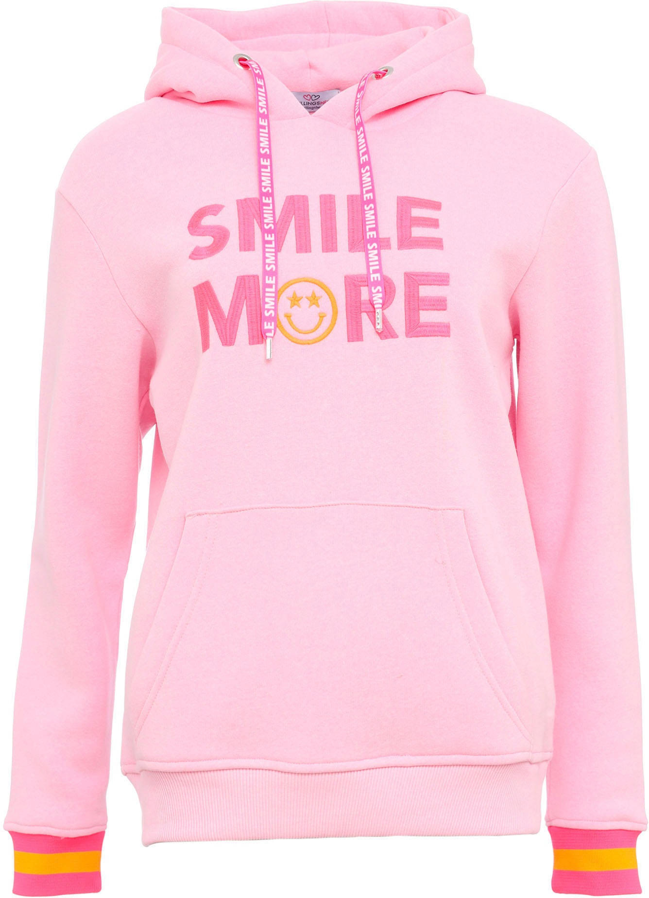Zwillingsherz Hoodie "Smile More" Neonbündchen, Kapuze, günstig online kaufen