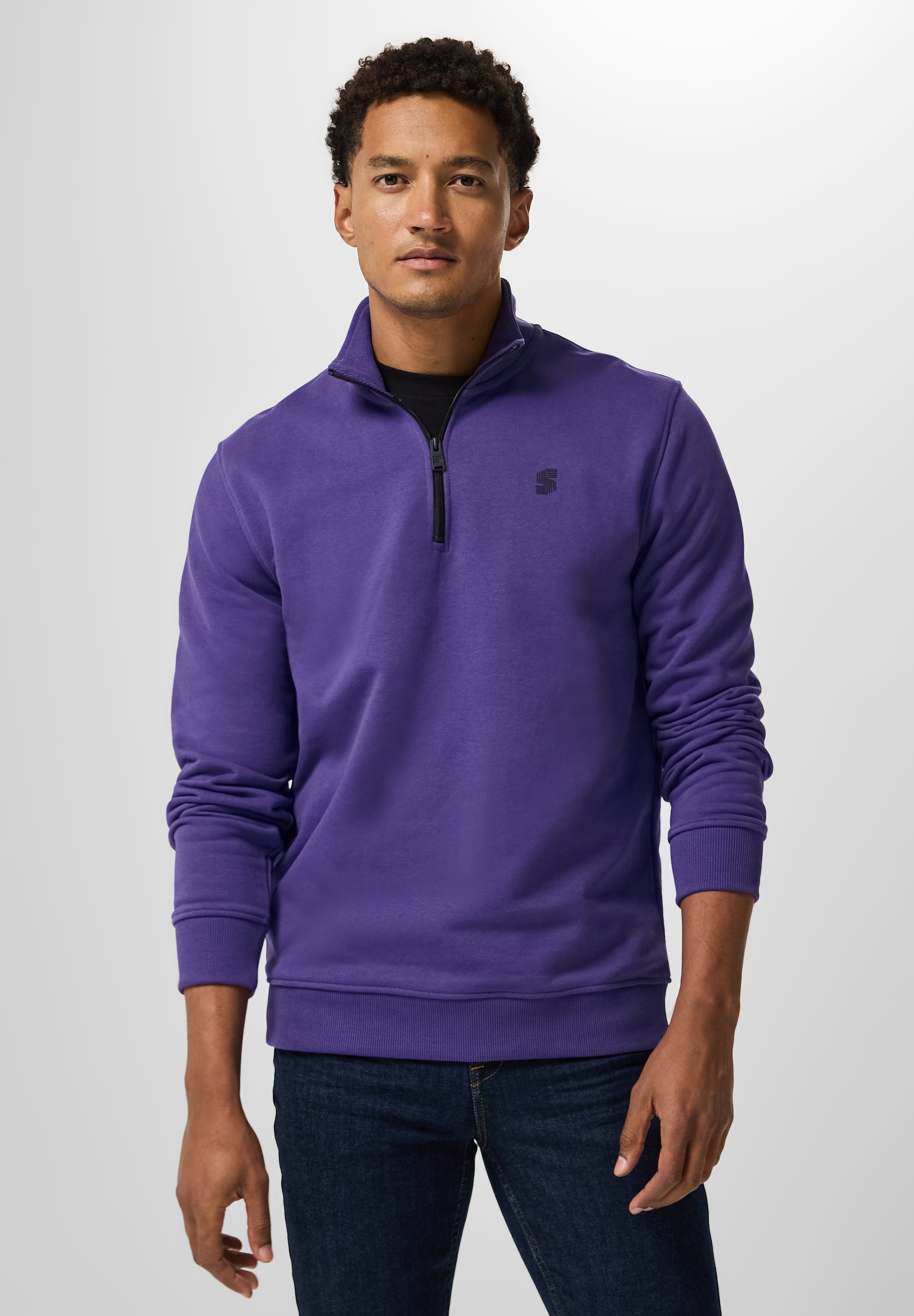 STREET ONE MEN Sweatshirt, mit Stehkragen