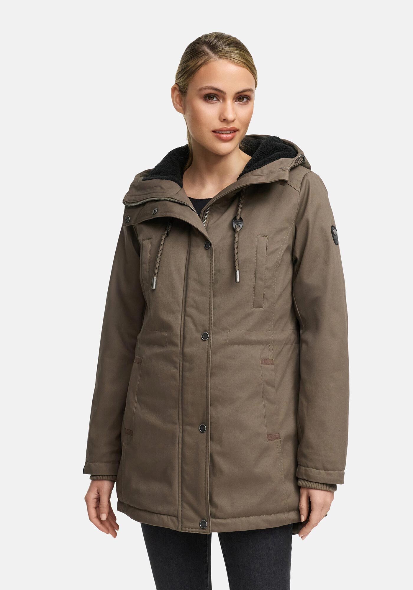 Navahoo Winterjacke »Winterfunke«, Designer Winterjacke mit Teddyfell gefüttert