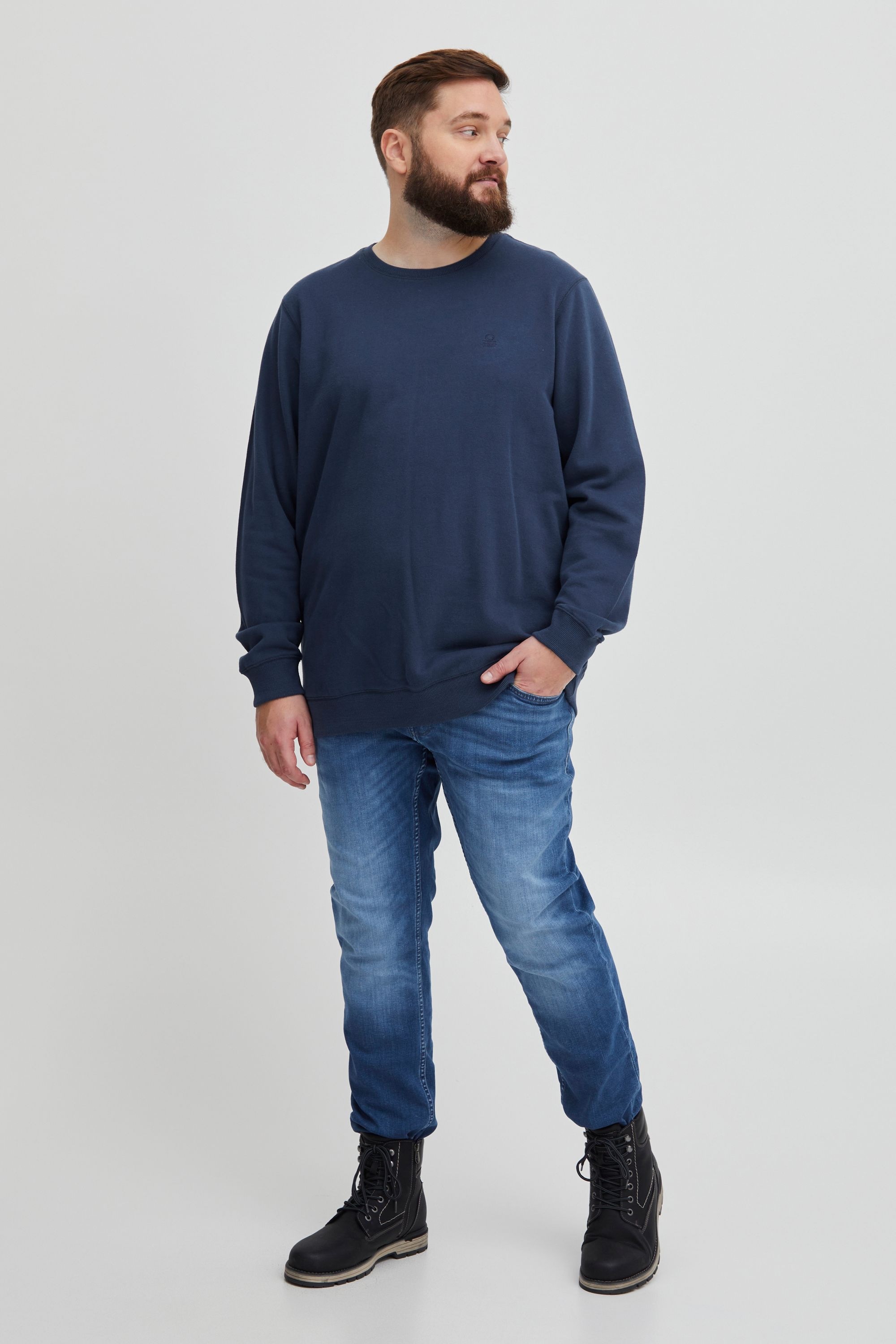 Sweatshirt BLEND "Sweatshirt BHBRavin", Herren, Gr. 6XL, blau (marineblaus), Obermaterial: 100% Baumwolle CO., Sweatshirts Sweatshirt 2
