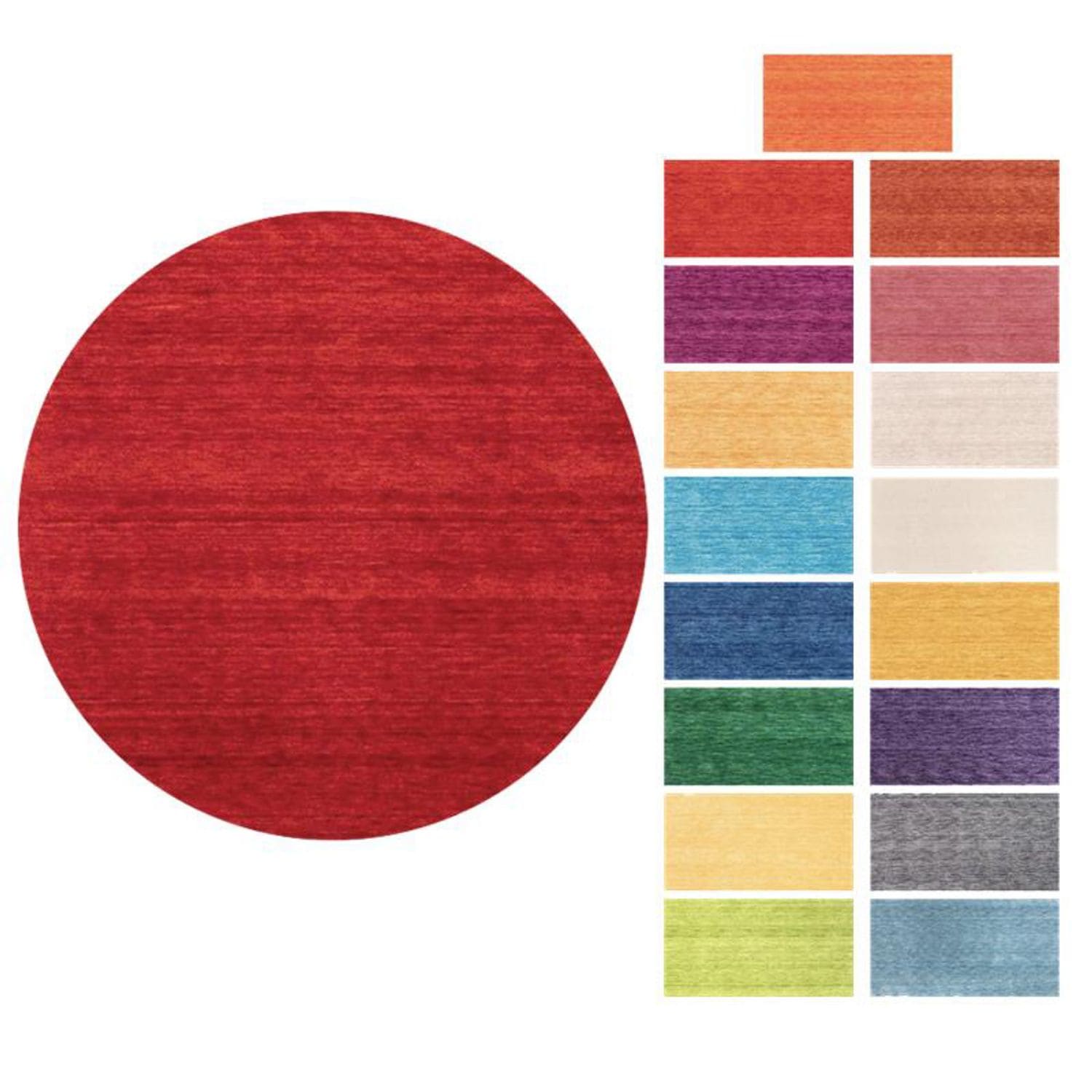 morgenland Wollteppich »Uni - Gabbeh Teppich - Softy«, rund, 1,6 mm Höhe, Gabbeh Optik, Uni Farben, reine Wolle, sehr weicher Flor, Wohnzimmer