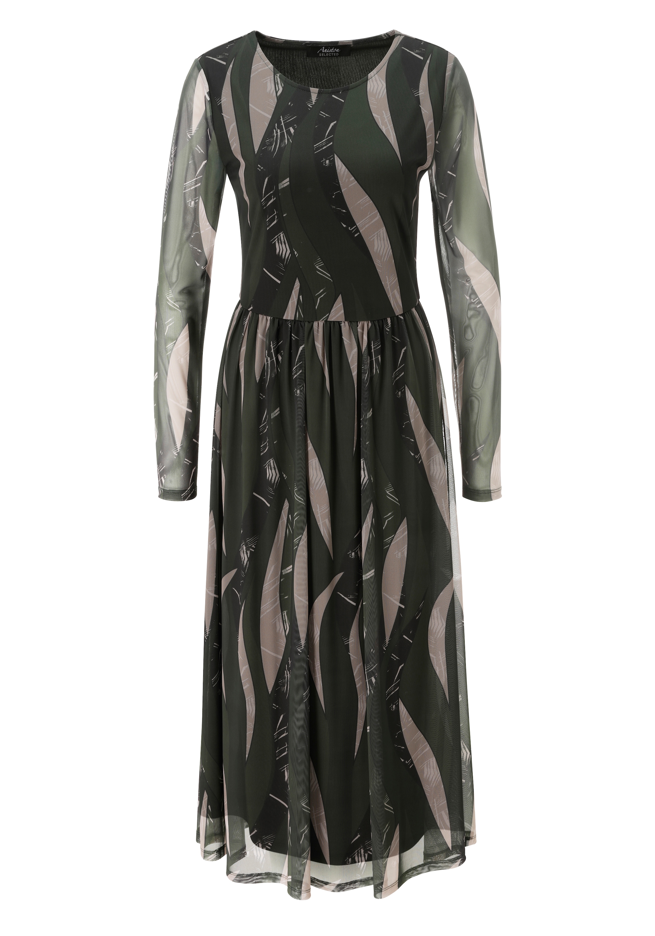 Aniston SELECTED Midikleid in Mesh-Qualität und harmonischer Musterung - NEUE KOLLEKTION