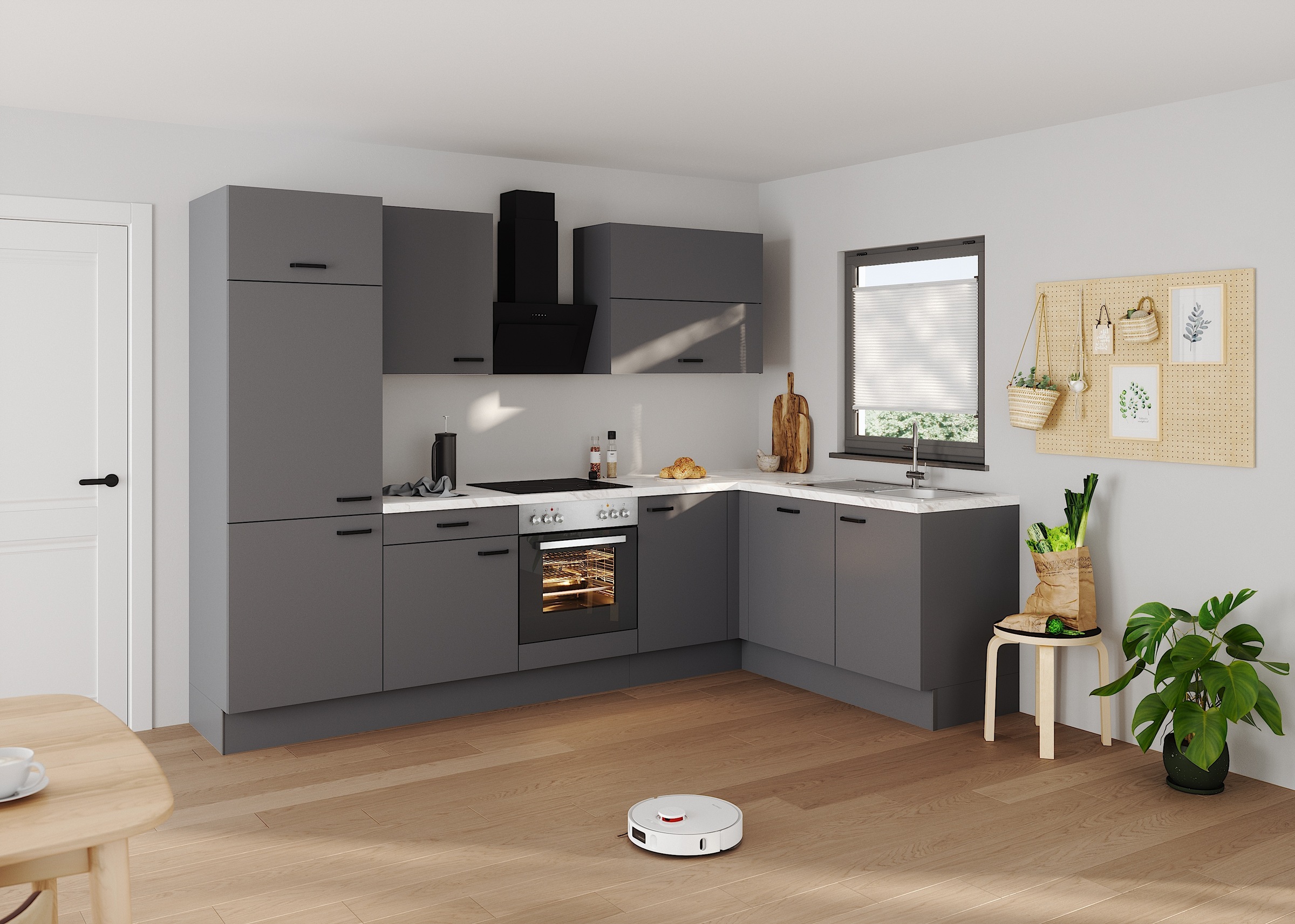 KOCHSTATION Winkelküche "KS-Paula, Stellmaße rechts B/T 295/175 cm, links B günstig online kaufen