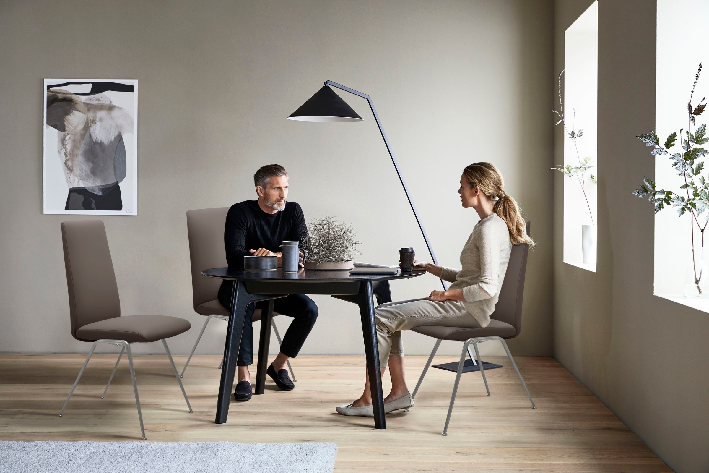 Stressless® Polsterstuhl »Laurel«, Leder BATICK, High Back, Größe L, mit Beinen aus Stahl in Schwarz matt