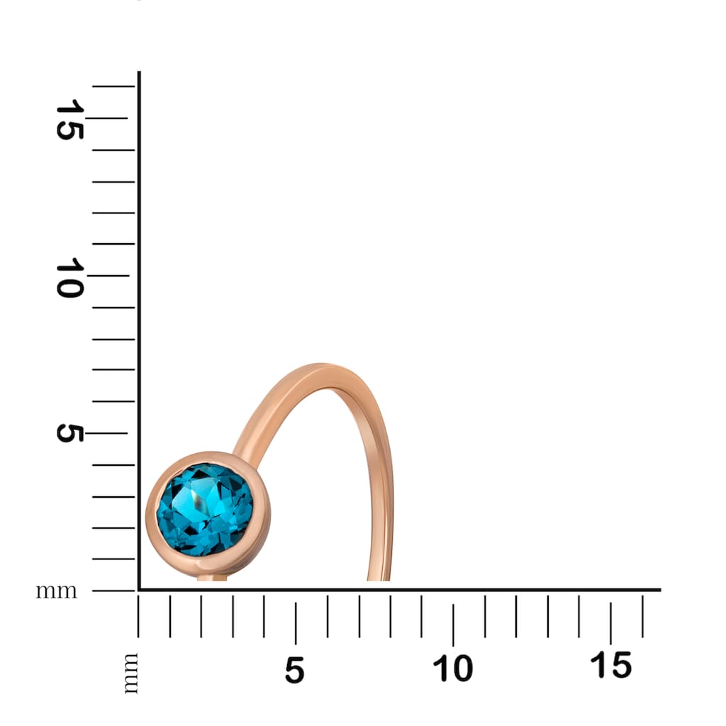 Orolino Fingerring »585 Gold Roségold Blautopas rund«