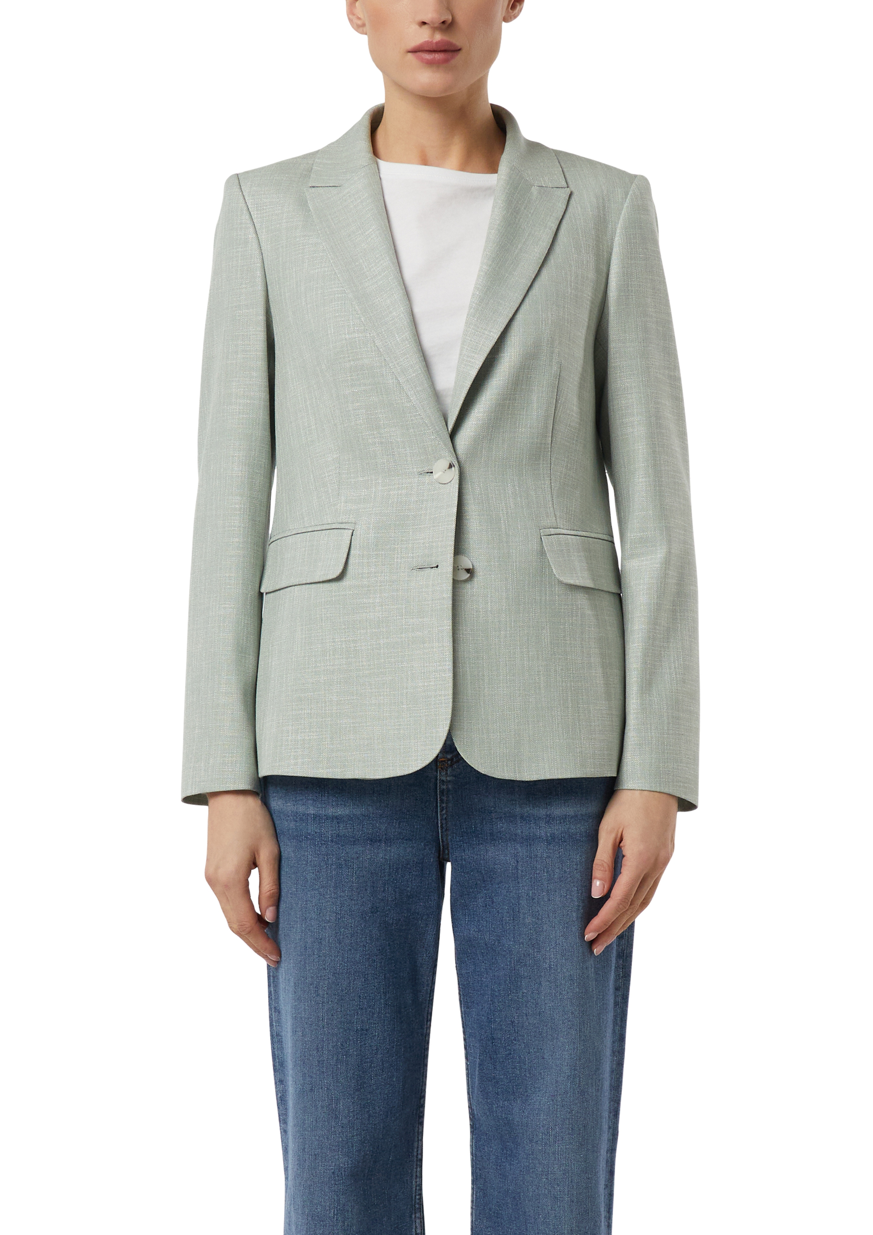 Comma Blusenblazer mit Viskose und in melierter Optik