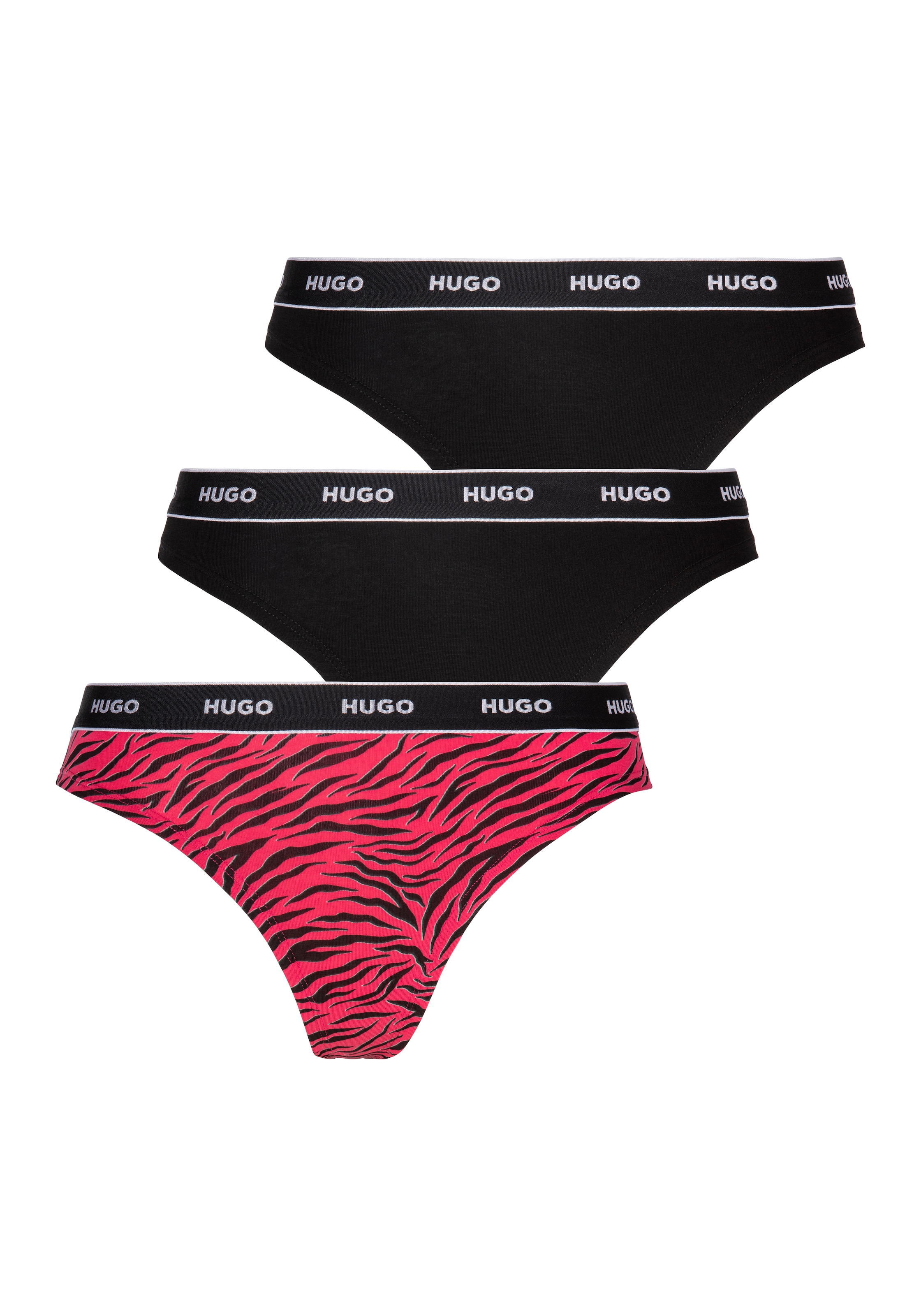 HUGO Underwear String »TRIPLET THONG DESIGN«, (Set, 3 St., 3), mit Logobund