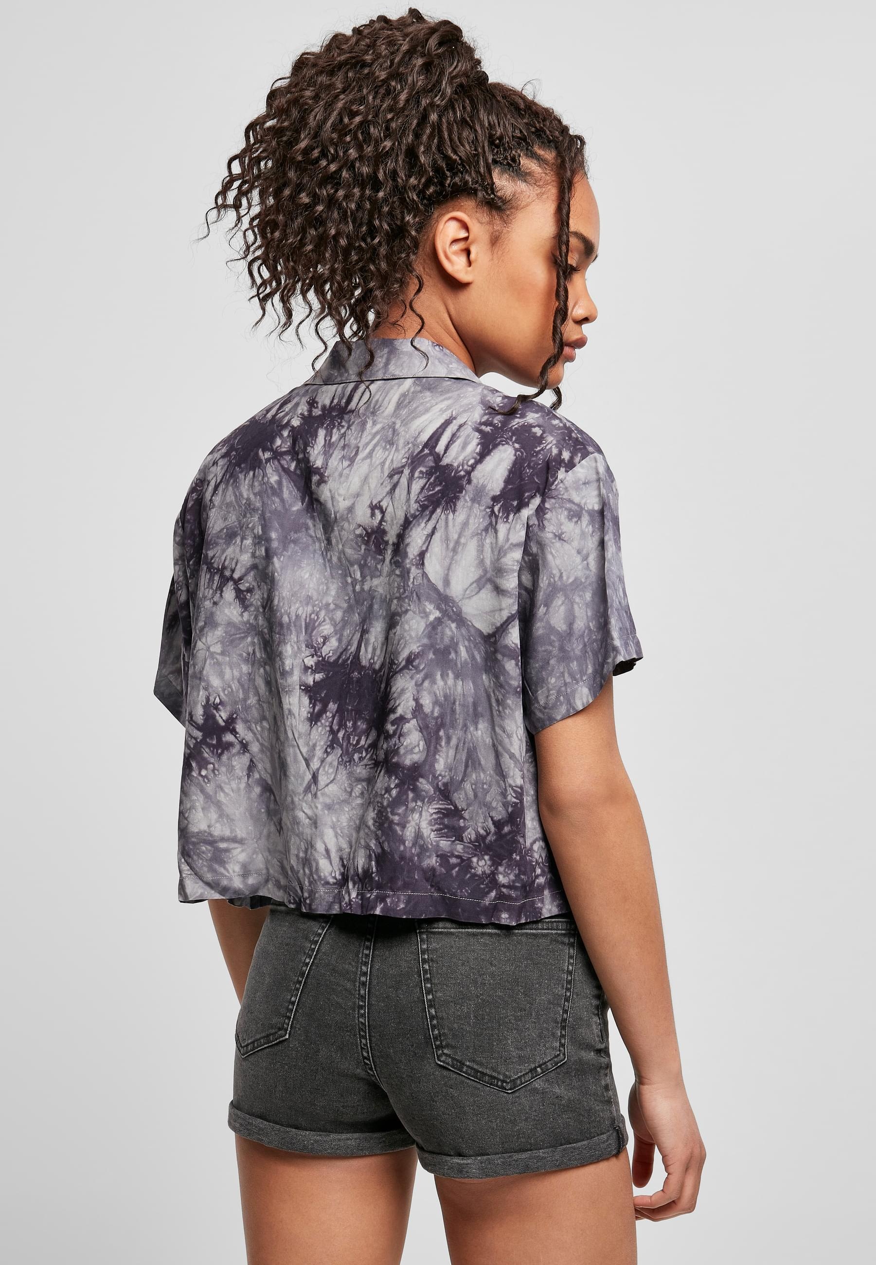 URBAN CLASSICS Klassische Bluse »Urban Classics Damen Ladies Viscose Tie Dye Resort Shirt«