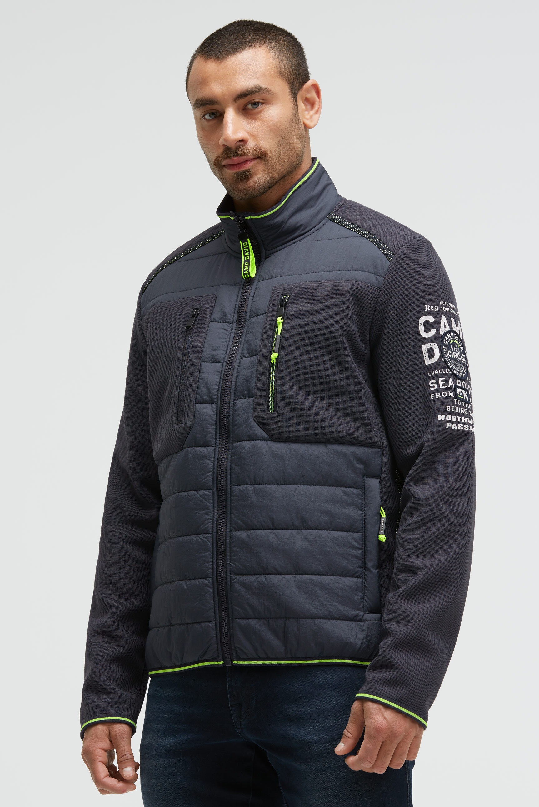 CAMP DAVID Fleecejacke ohne Kapuze mit Brusttaschen günstig online kaufen