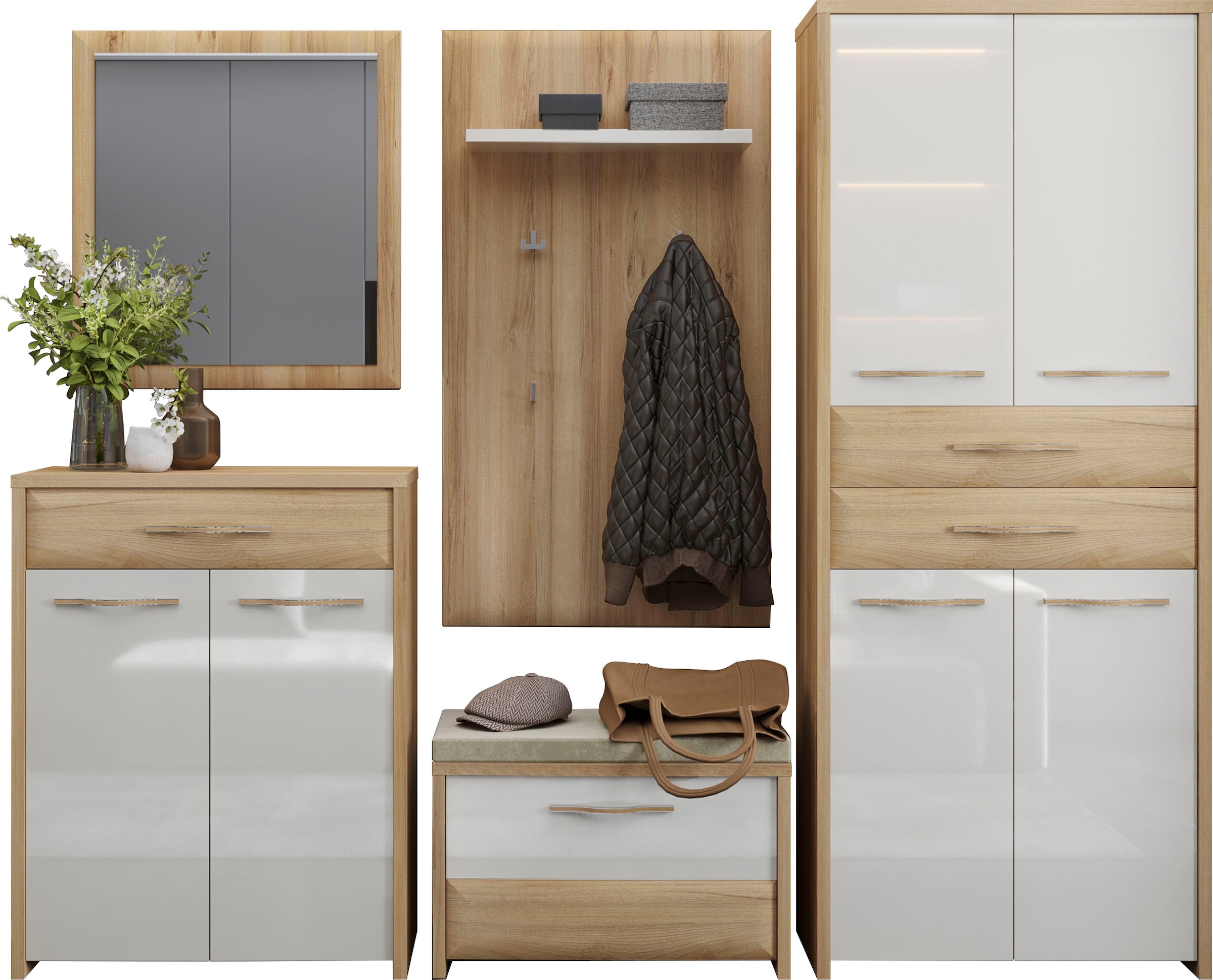 Home affaire Garderoben-Set "Gala", (Set, 5 St., Garderobenschrank,Schuhsch günstig online kaufen