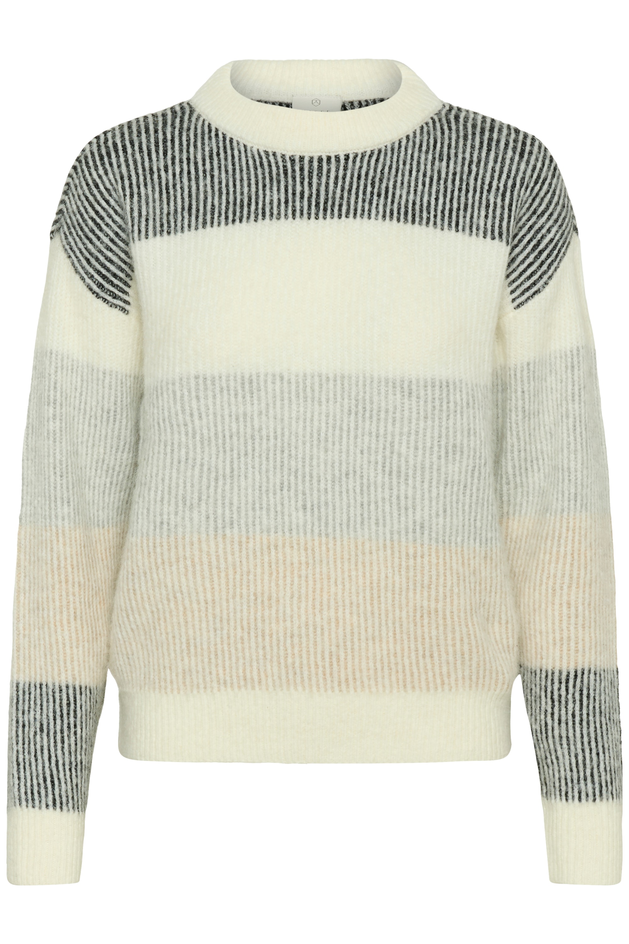 "Strickpullover KAFFE ""Damen Strickpullover KAneve"", Damen, Gr. XL, weiß (chalk multicolor stripe), Obermaterial: 31% Polyester PES. 30% Polyacryl
