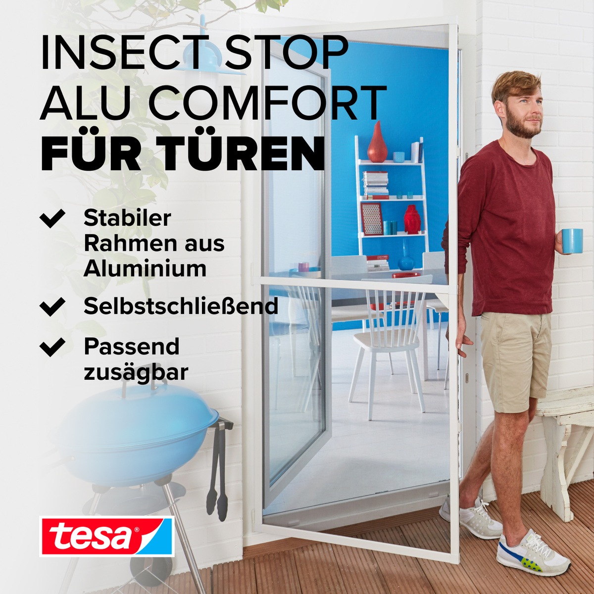 tesa Insektenschutz-Tür "Insect Stop ALU Comfort Fliegengitter für Türen - günstig online kaufen