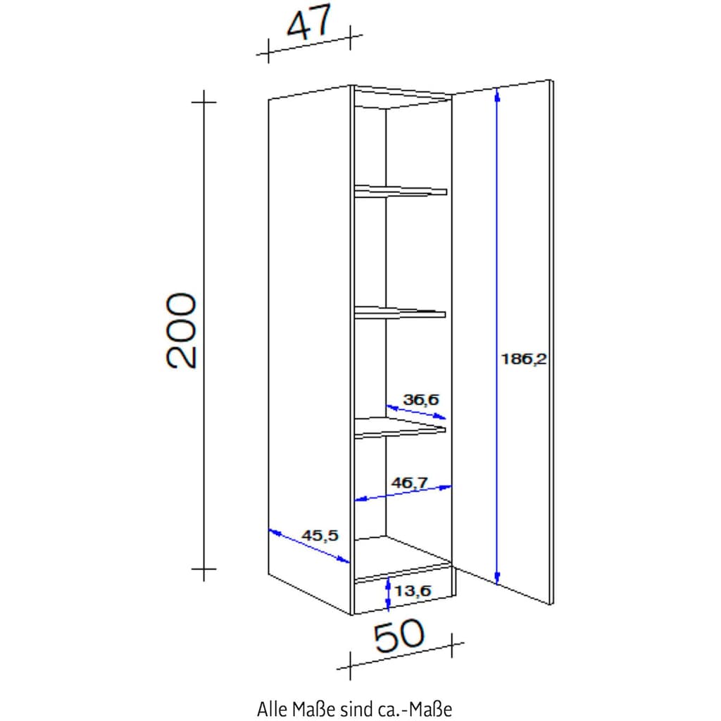 Flex-Well Seitenschrank »Bergen«, (B x H x T) 50 x 200 x 47 cm, für viel Stauraum